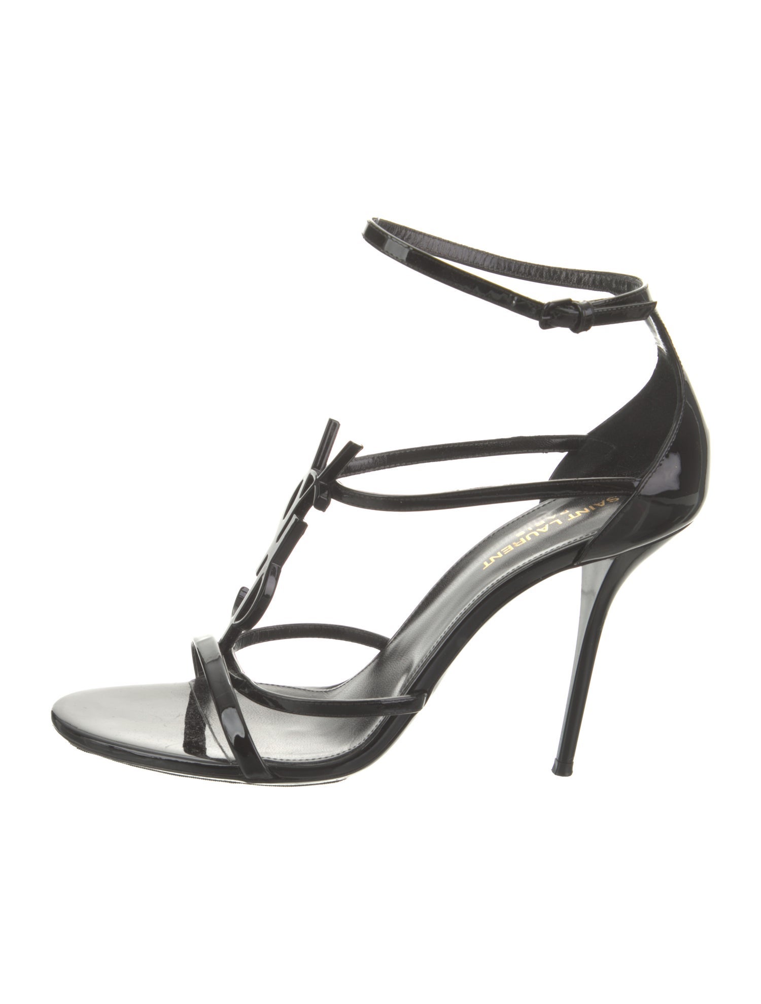 Saint Laurent Patent Leather T-Strap Sandals