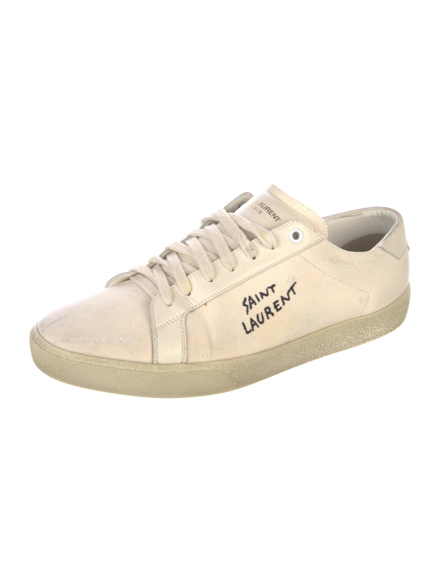 Saint Laurent Canvas Distressed Accents Sneakers