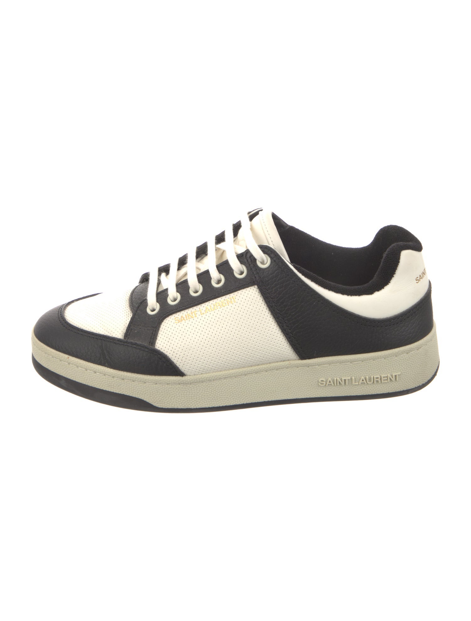 Saint Laurent Leather Colorblock Pattern Sneakers
