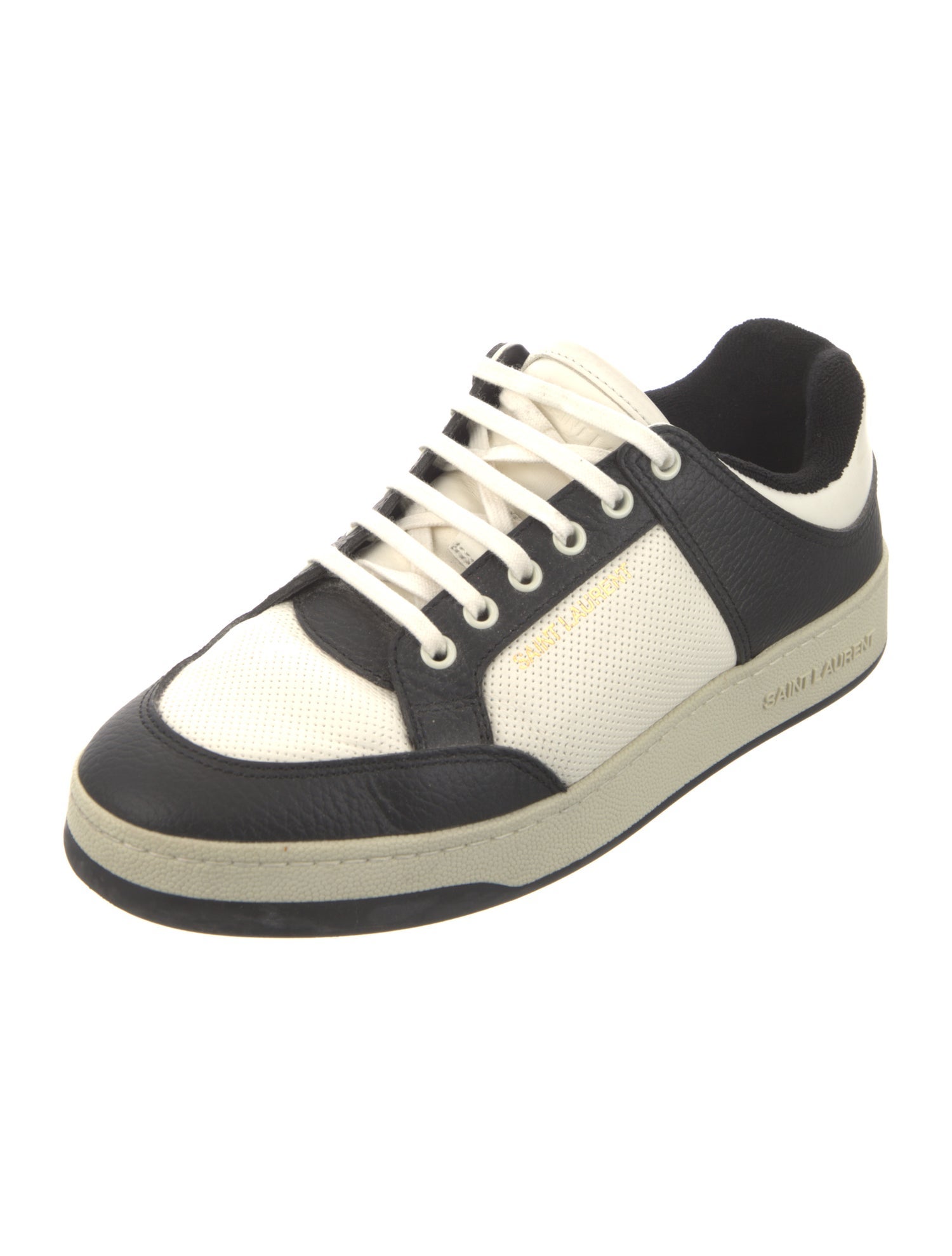 Saint Laurent Leather Colorblock Pattern Sneakers