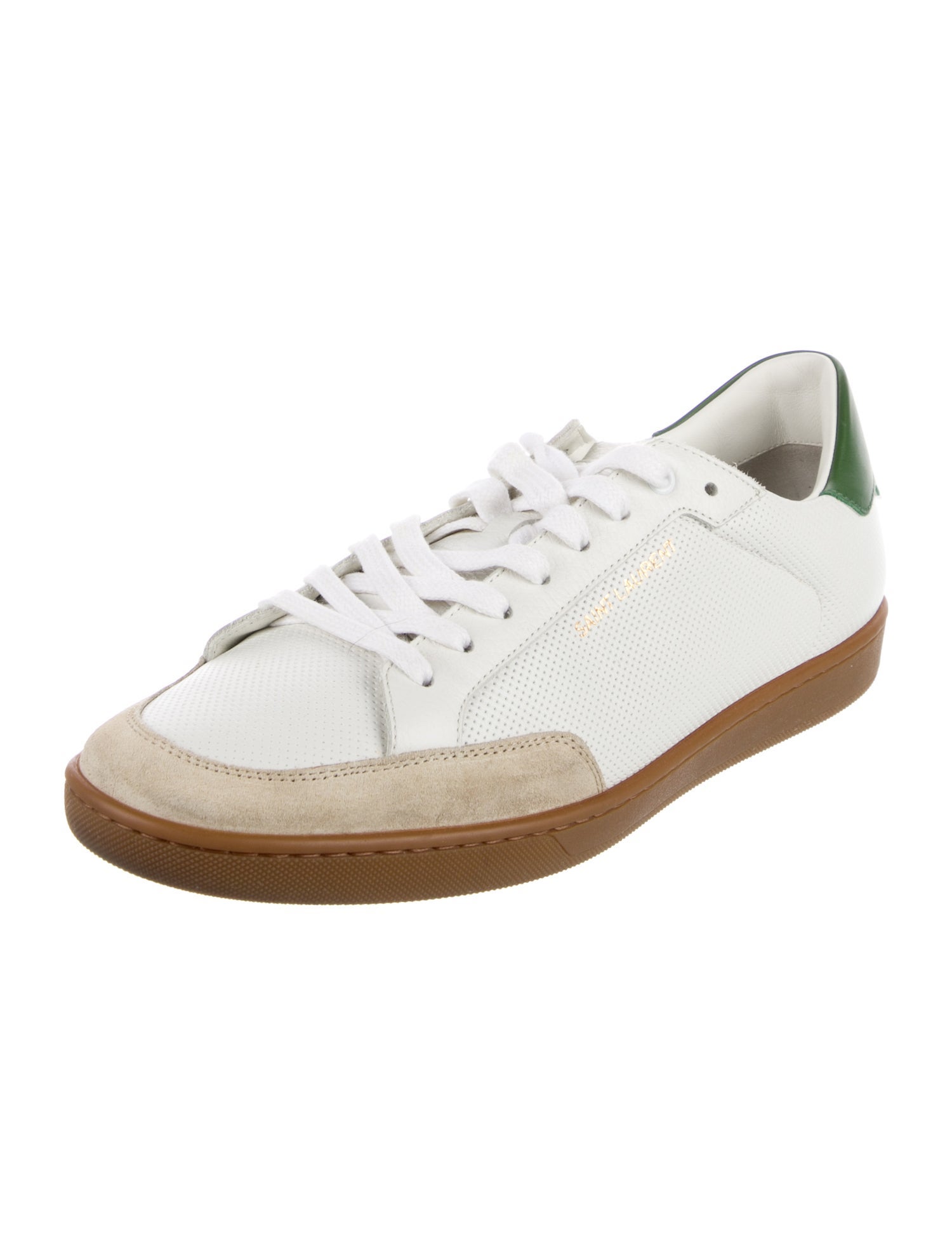 Saint Laurent Leather Colorblock Pattern Sneakers