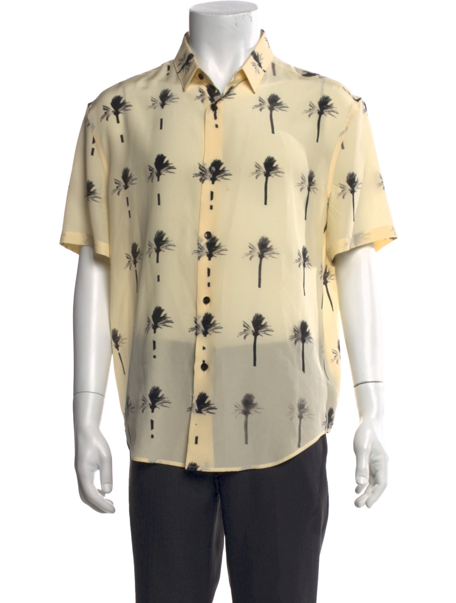 Saint Laurent Silk Graphic Print Shirt