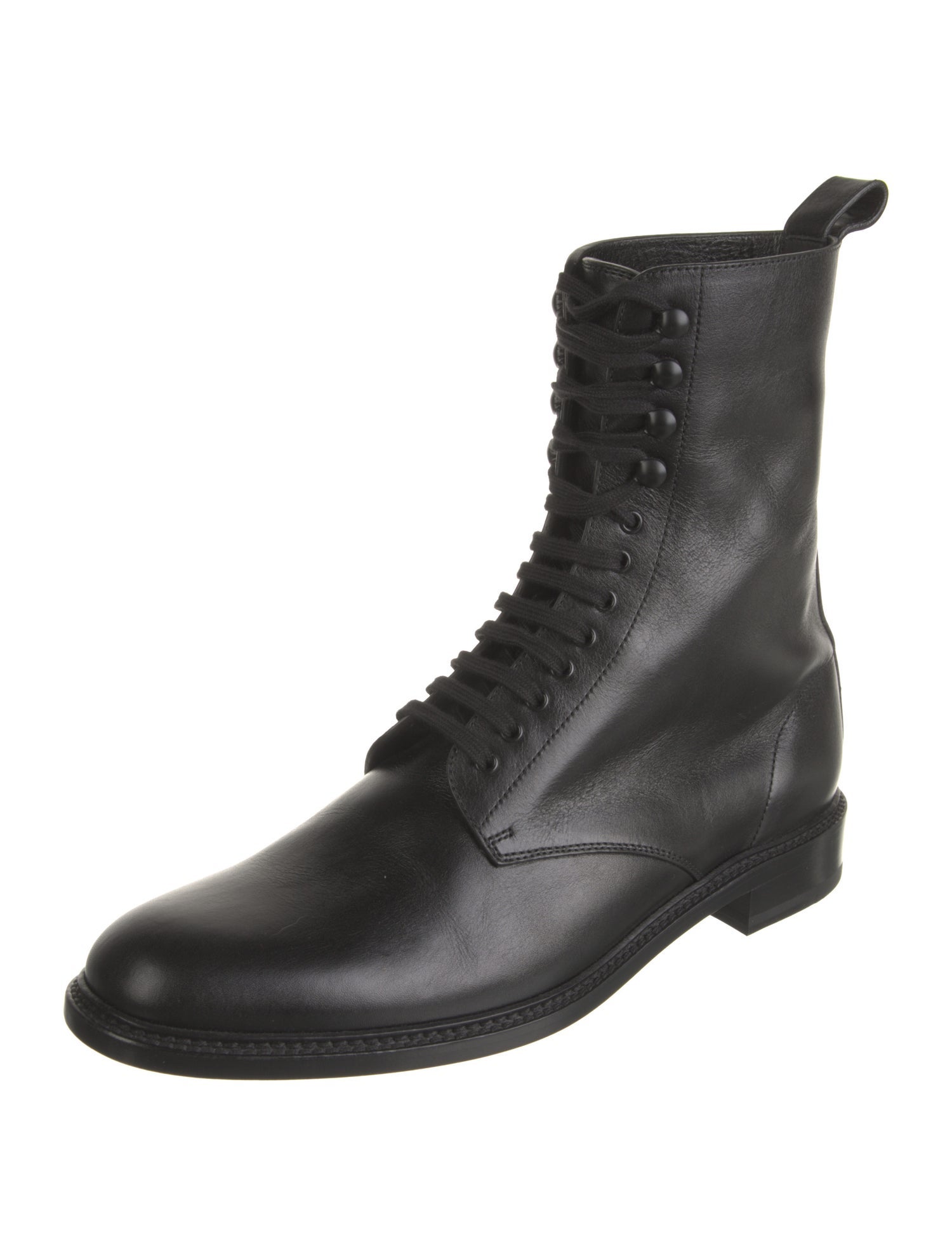 Saint Laurent Leather Lace-Up Boots