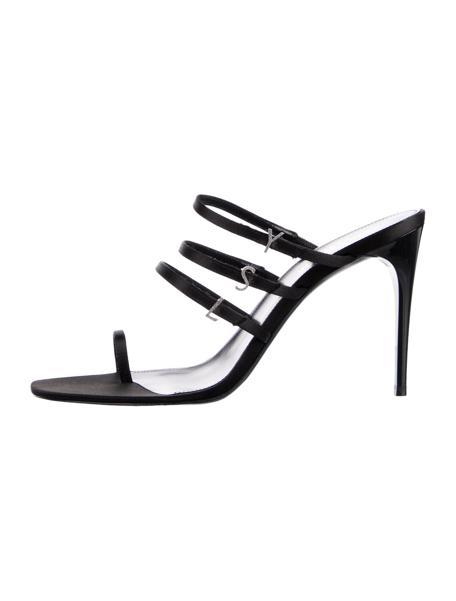 Saint Laurent Satin Crystal Embellishments Gladiator Sandals w/ Tags