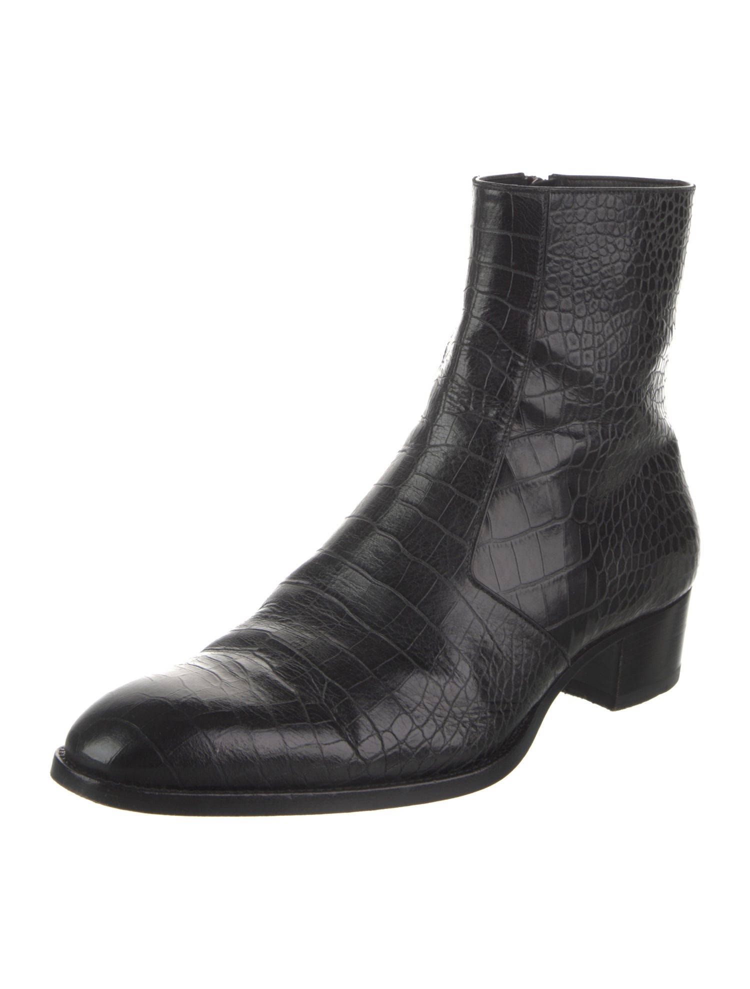 Saint Laurent Embossed Leather Boots