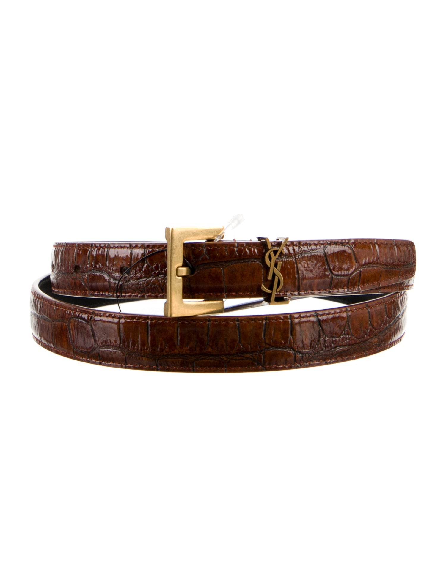Saint Laurent Skinny Leather Belt w/ Tags