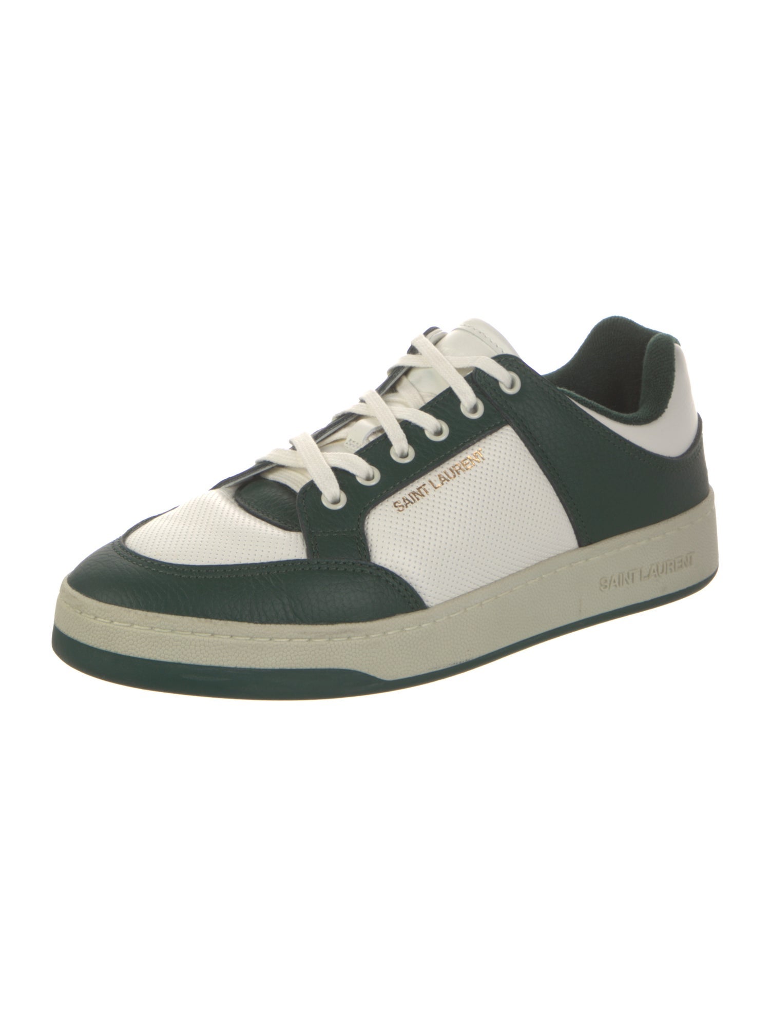 Saint Laurent Leather Colorblock Pattern Sneakers