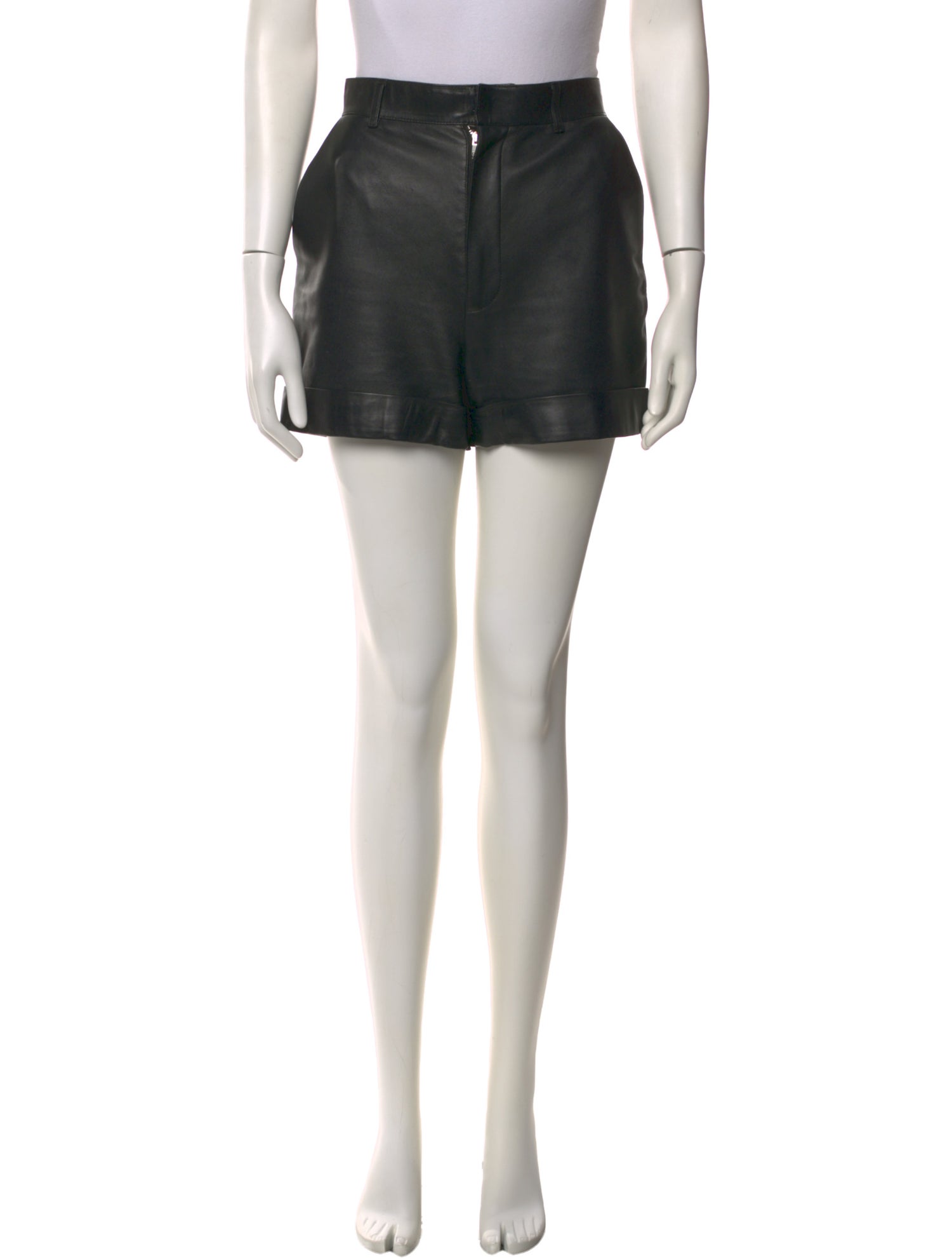 Saint Laurent Lamb Leather Mini Shorts