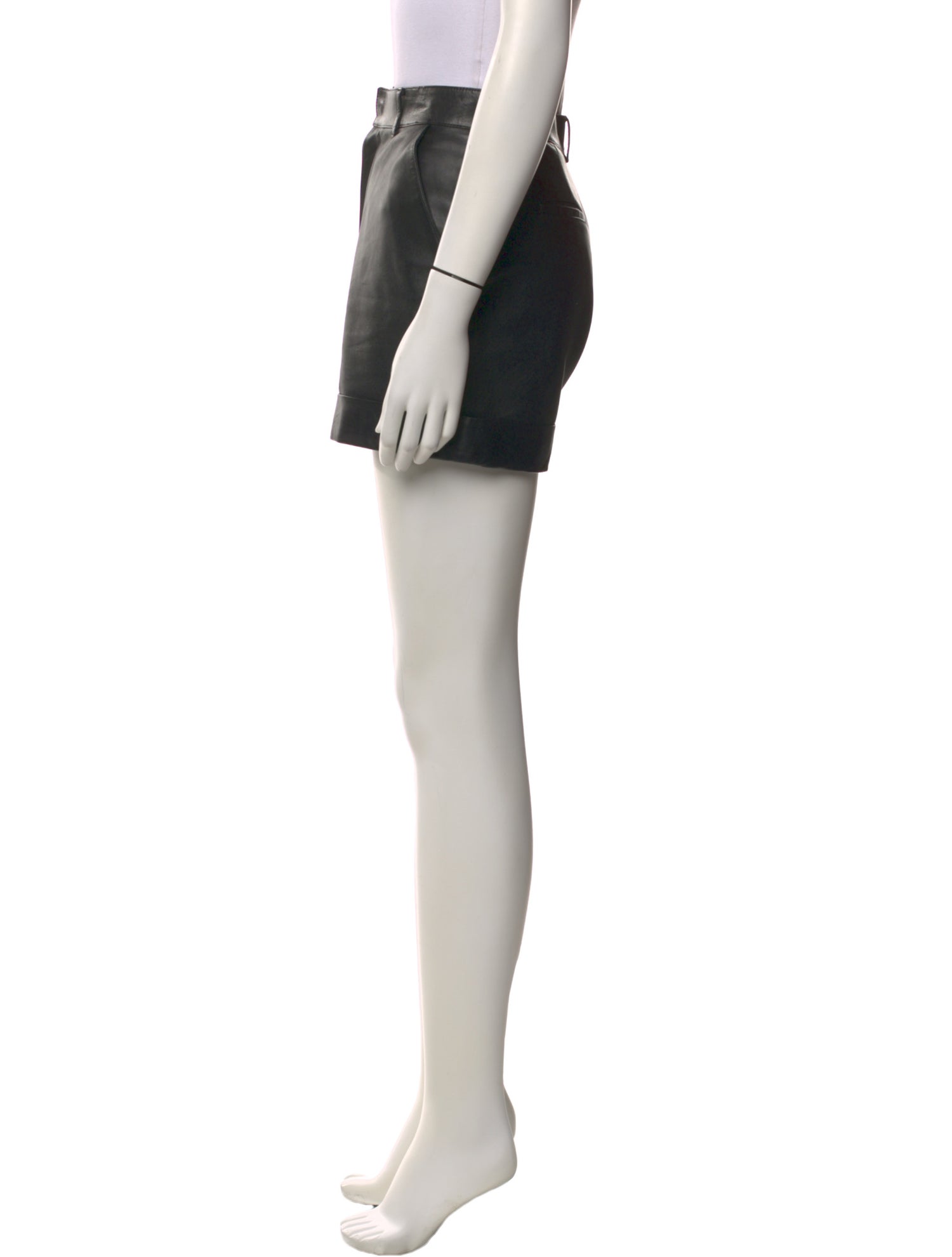 Saint Laurent Lamb Leather Mini Shorts