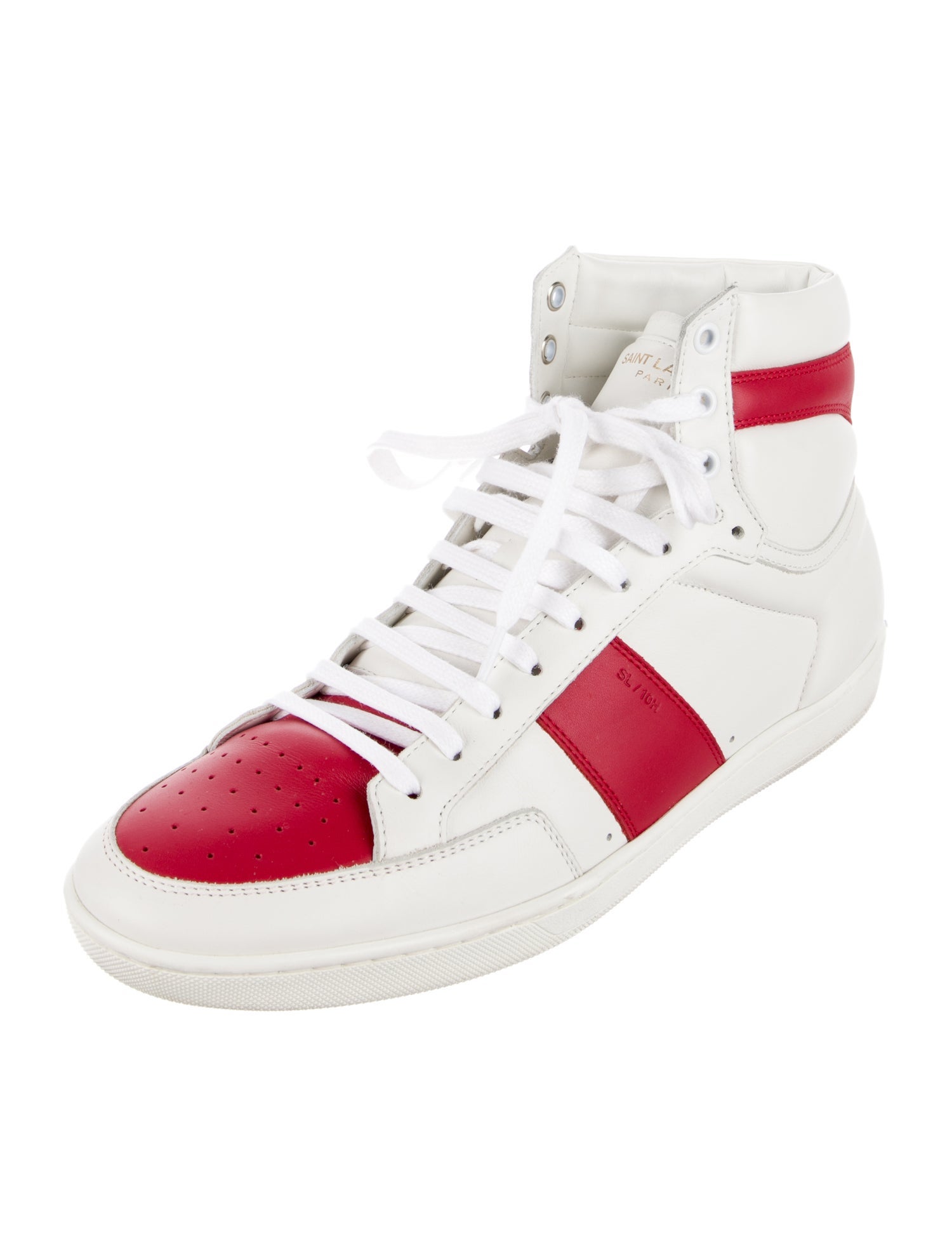 Saint Laurent Leather Colorblock Pattern Sneakers