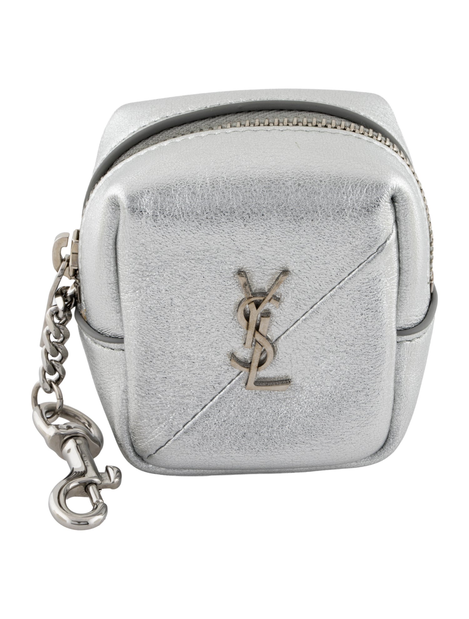 Saint Laurent Leather Metallic Keychain