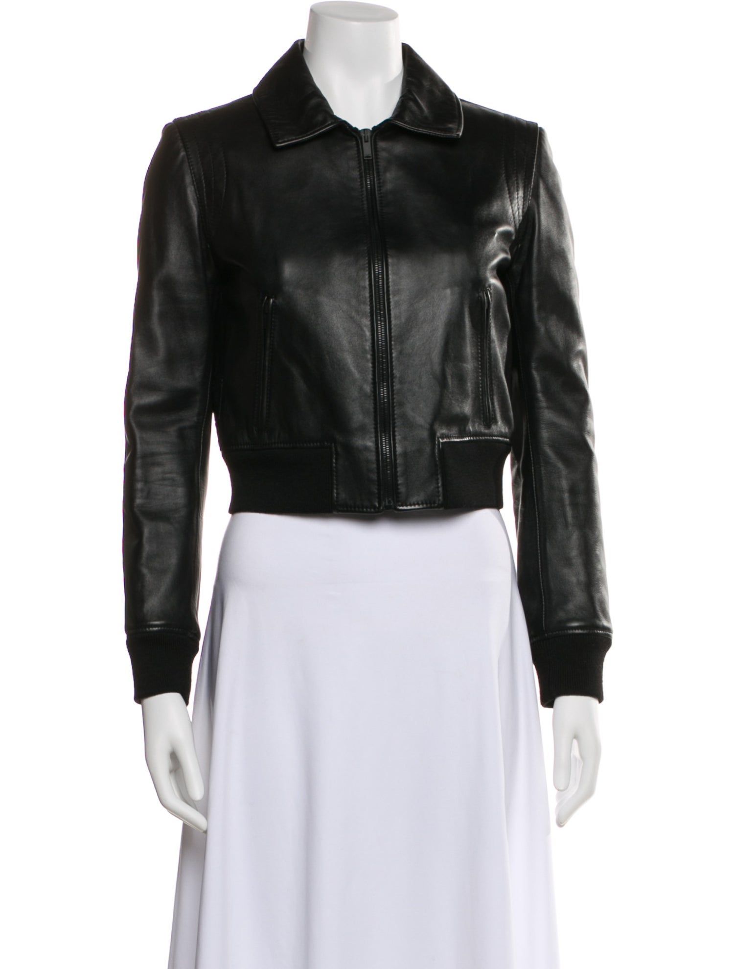 Saint Laurent Leather Fur Jacket