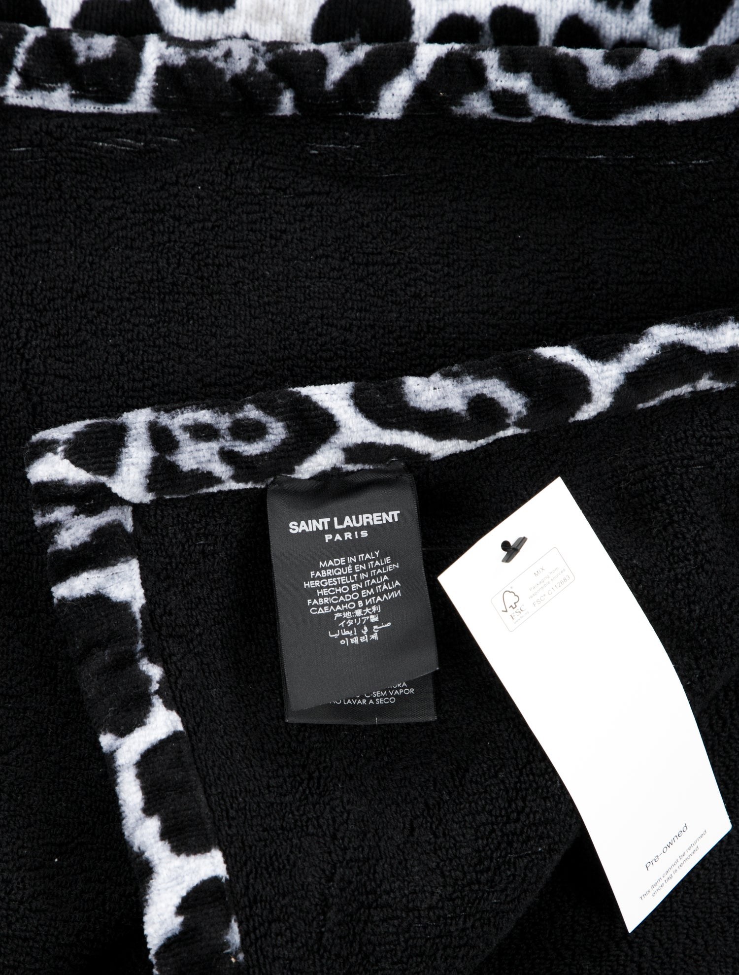 Saint Laurent Leopard beach towel