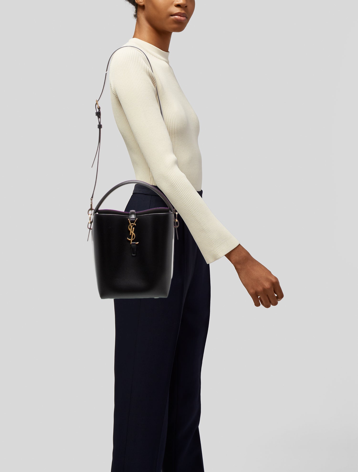 Saint Laurent Leather Bucket Bag