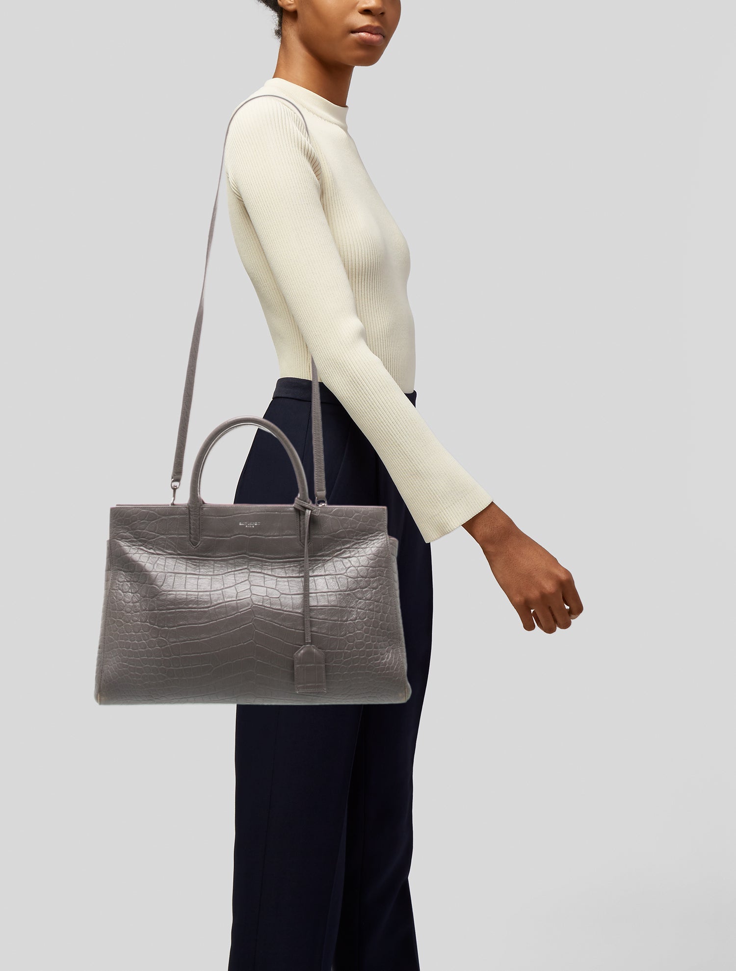 Saint Laurent Embossed Leather Rive Gauche