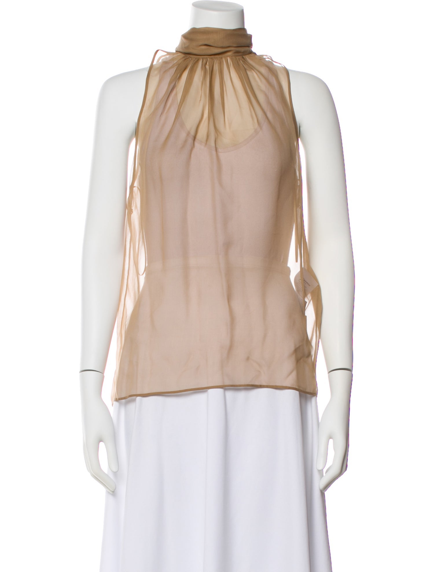 Saint Laurent Silk Mock Neck Blouse w/ Tags