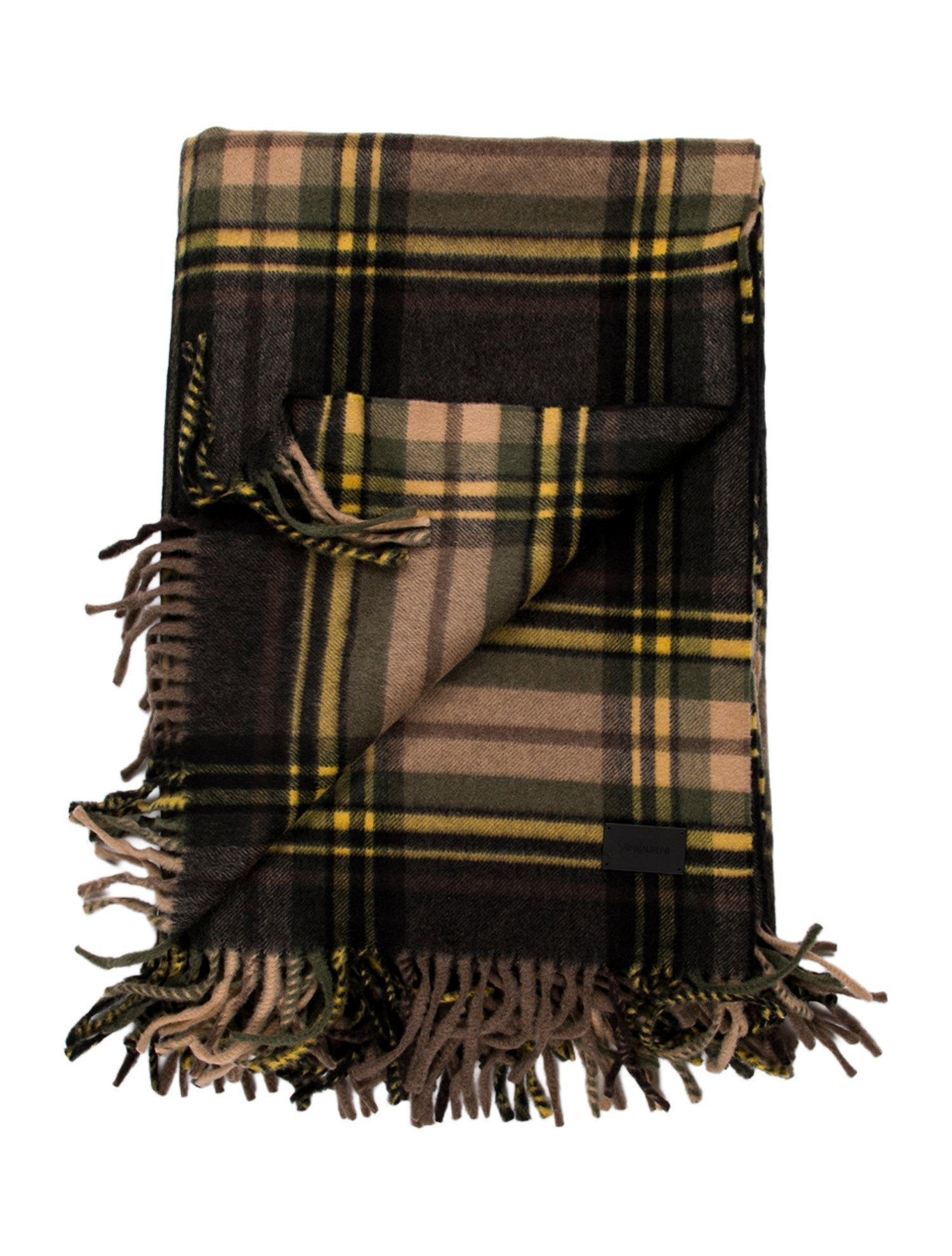 Saint Laurent Plaid Throw