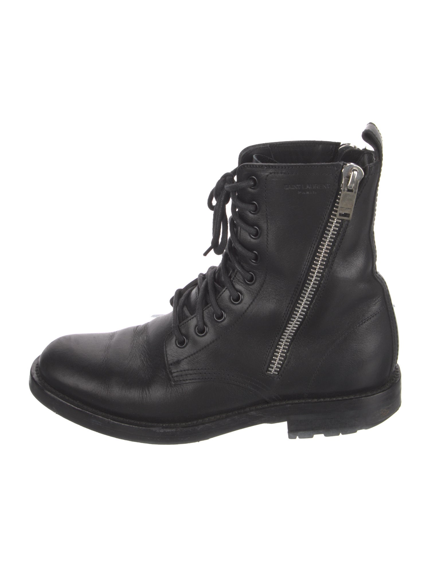 Saint Laurent Leather Combat Boots