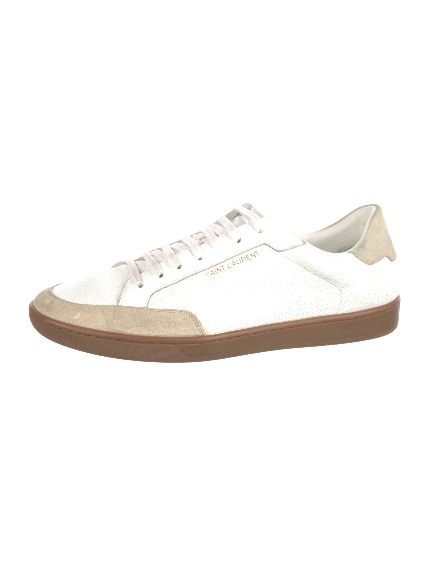 Saint Laurent Leather Colorblock Pattern Sneakers