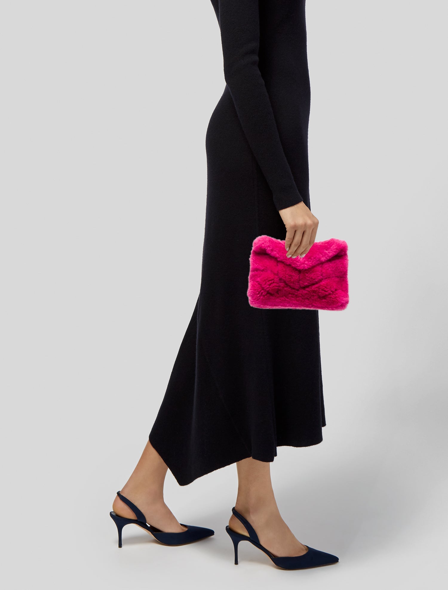 Saint Laurent Shearling Minaudière