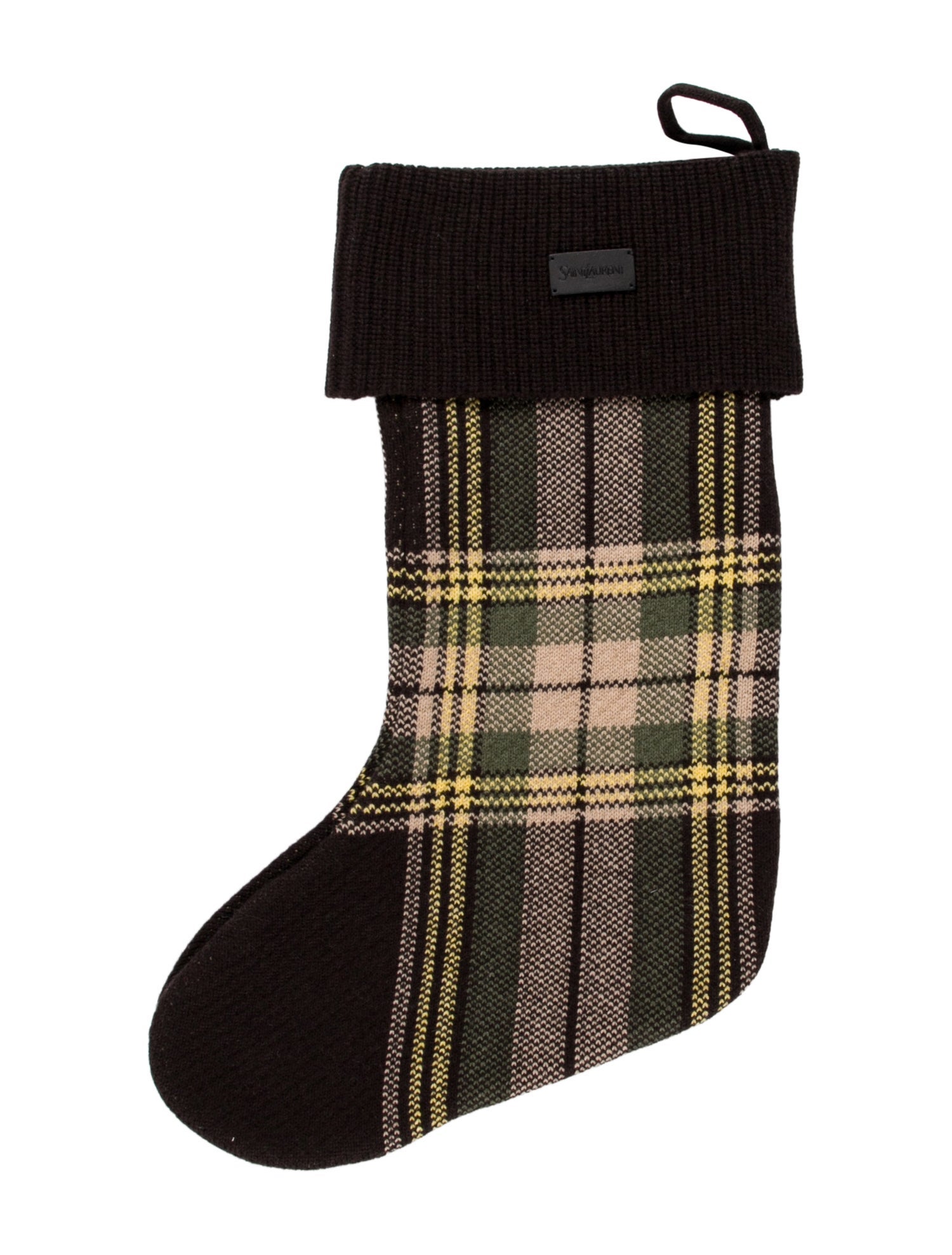 Saint Laurent Cashmere Plaid Stocking