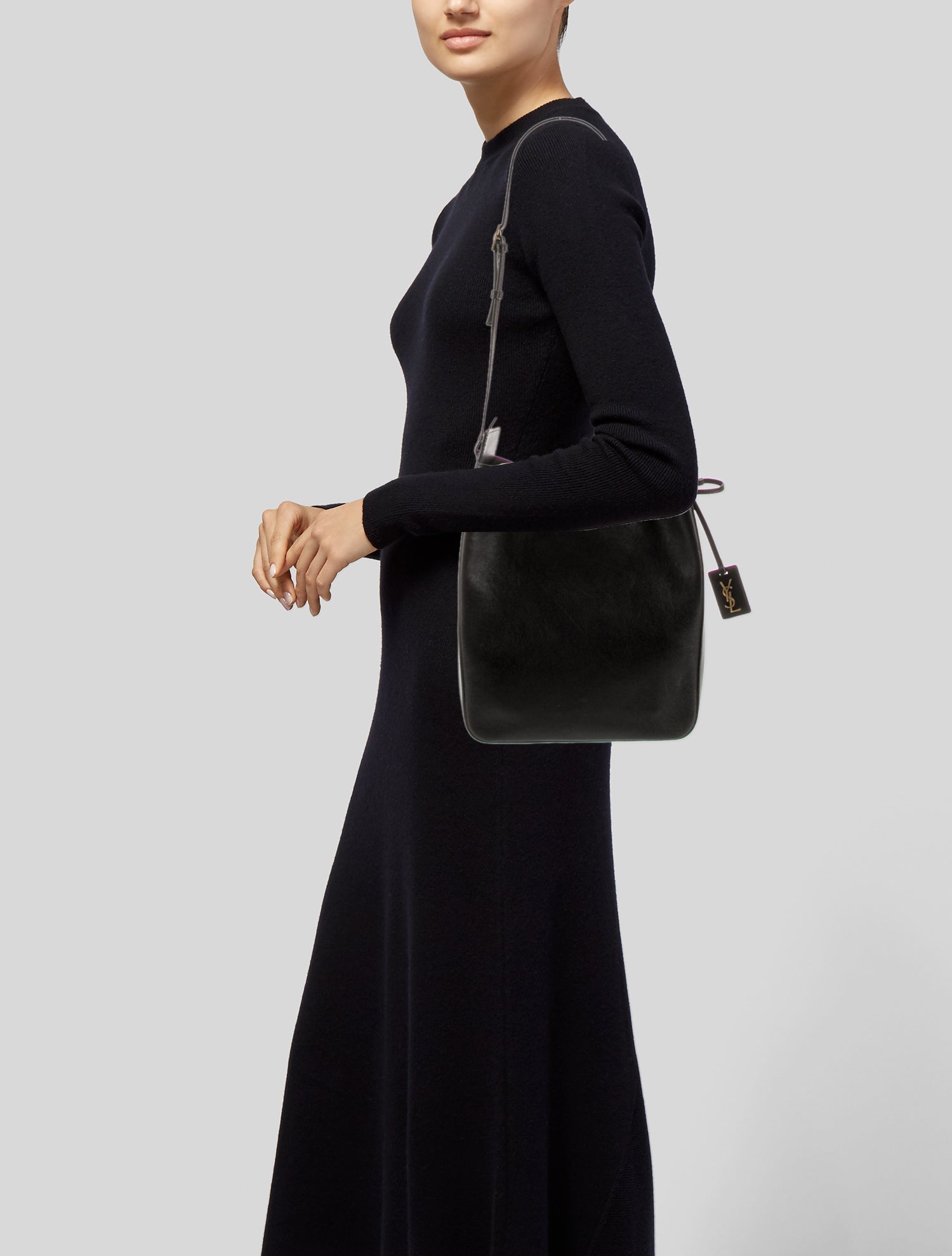 Saint Laurent Leather Bucket Bag 2025