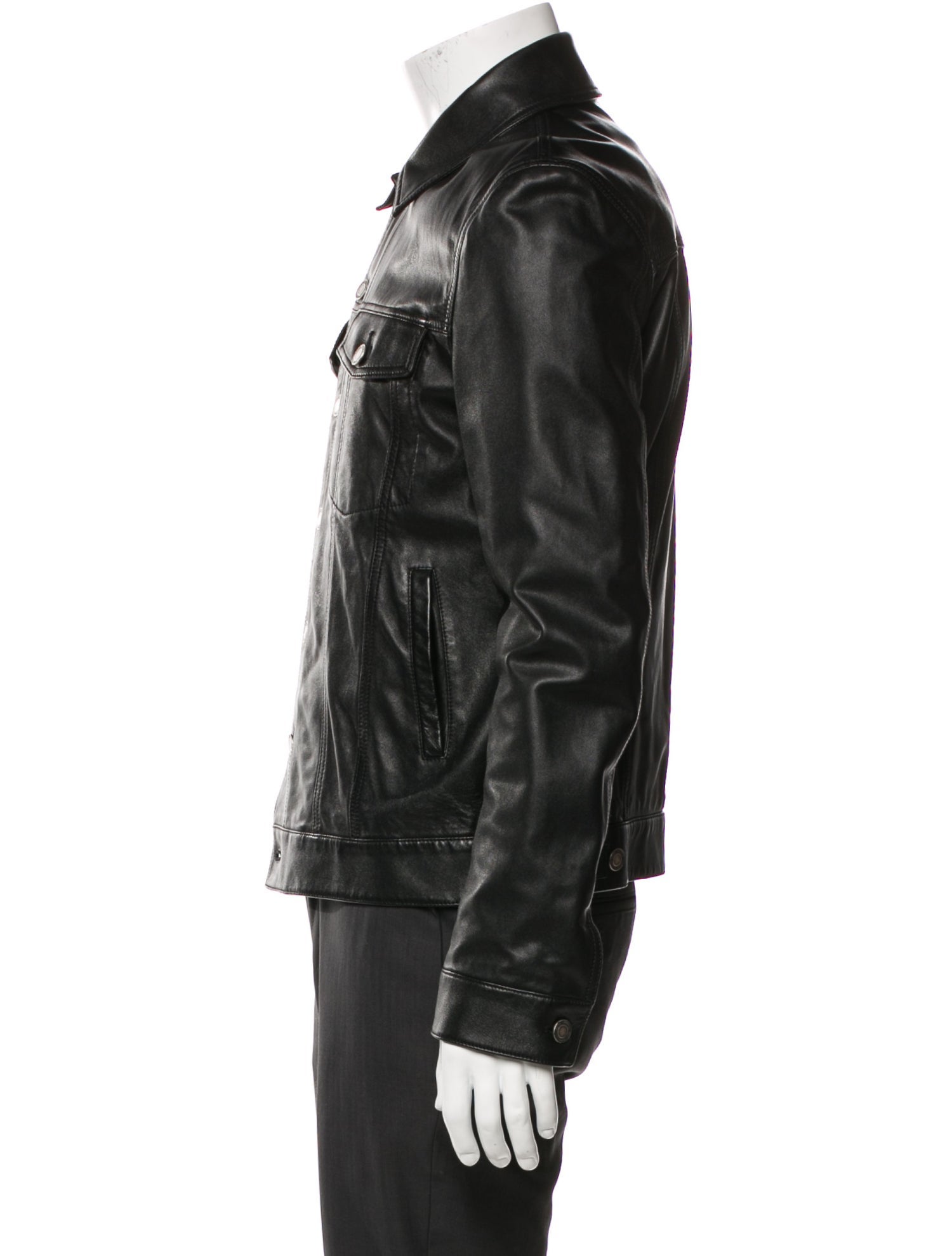 Saint Laurent 2019 Lamb Leather Denim Jacket