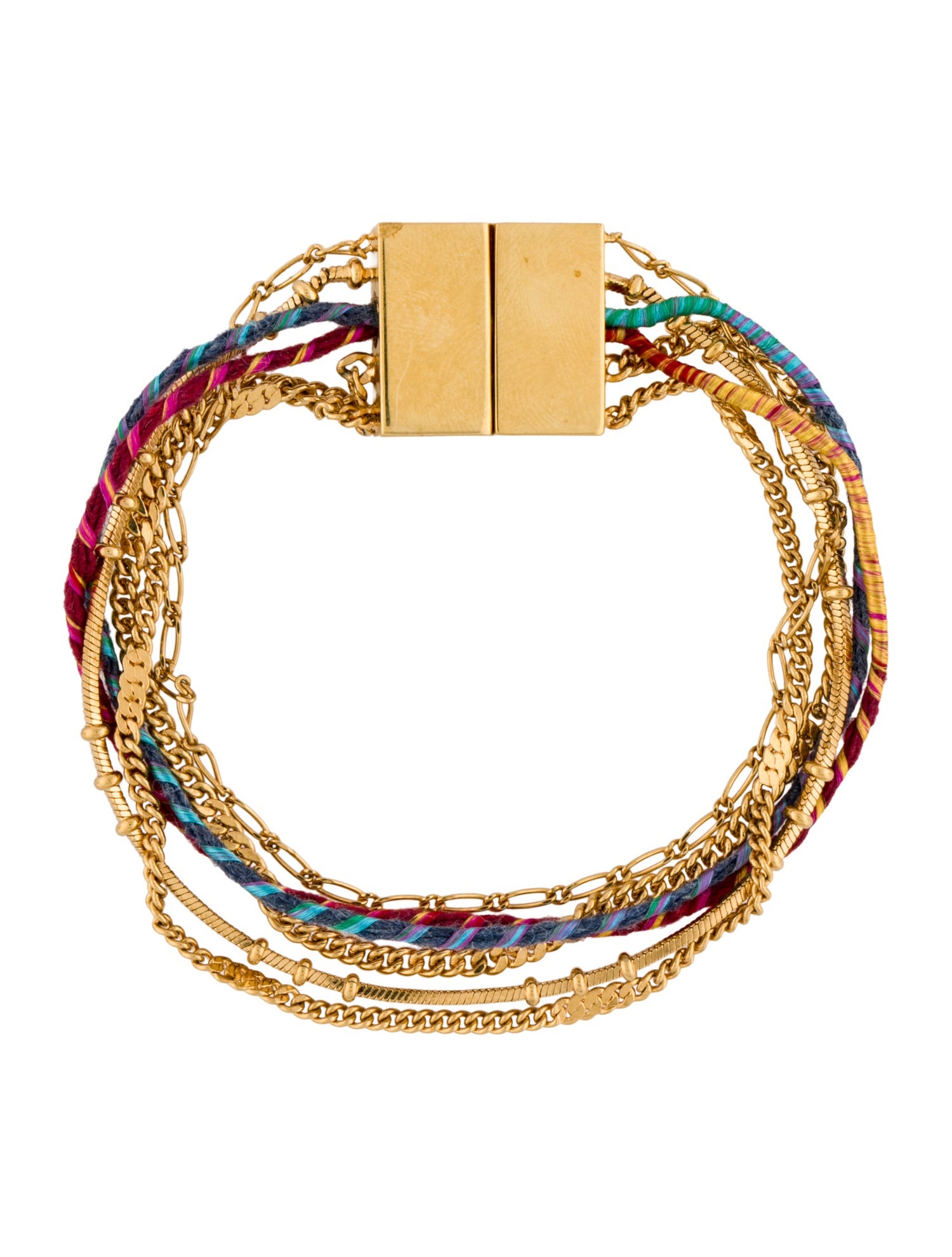 Saint Laurent Multi-Chain Fabric Bracelet