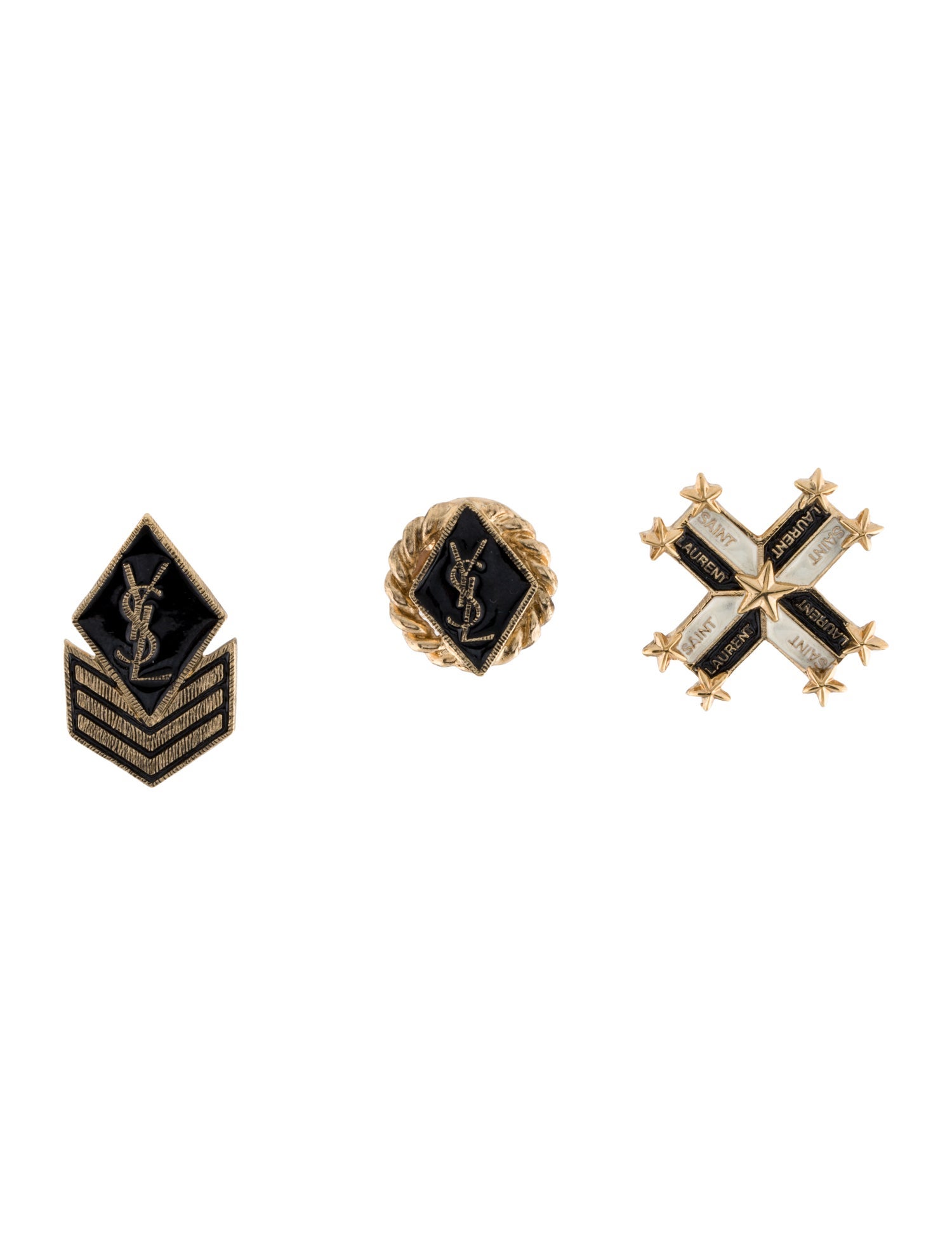 Saint Laurent Enamel Broach Pin Set