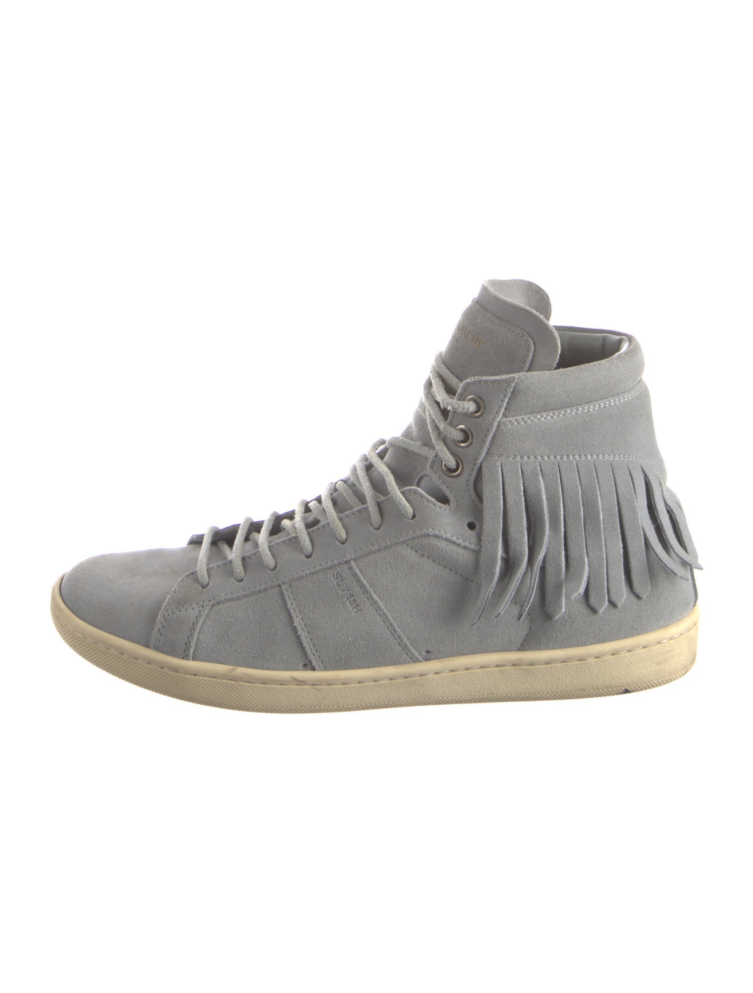 Saint Laurent Suede Fringe Trim Accent Sneakers