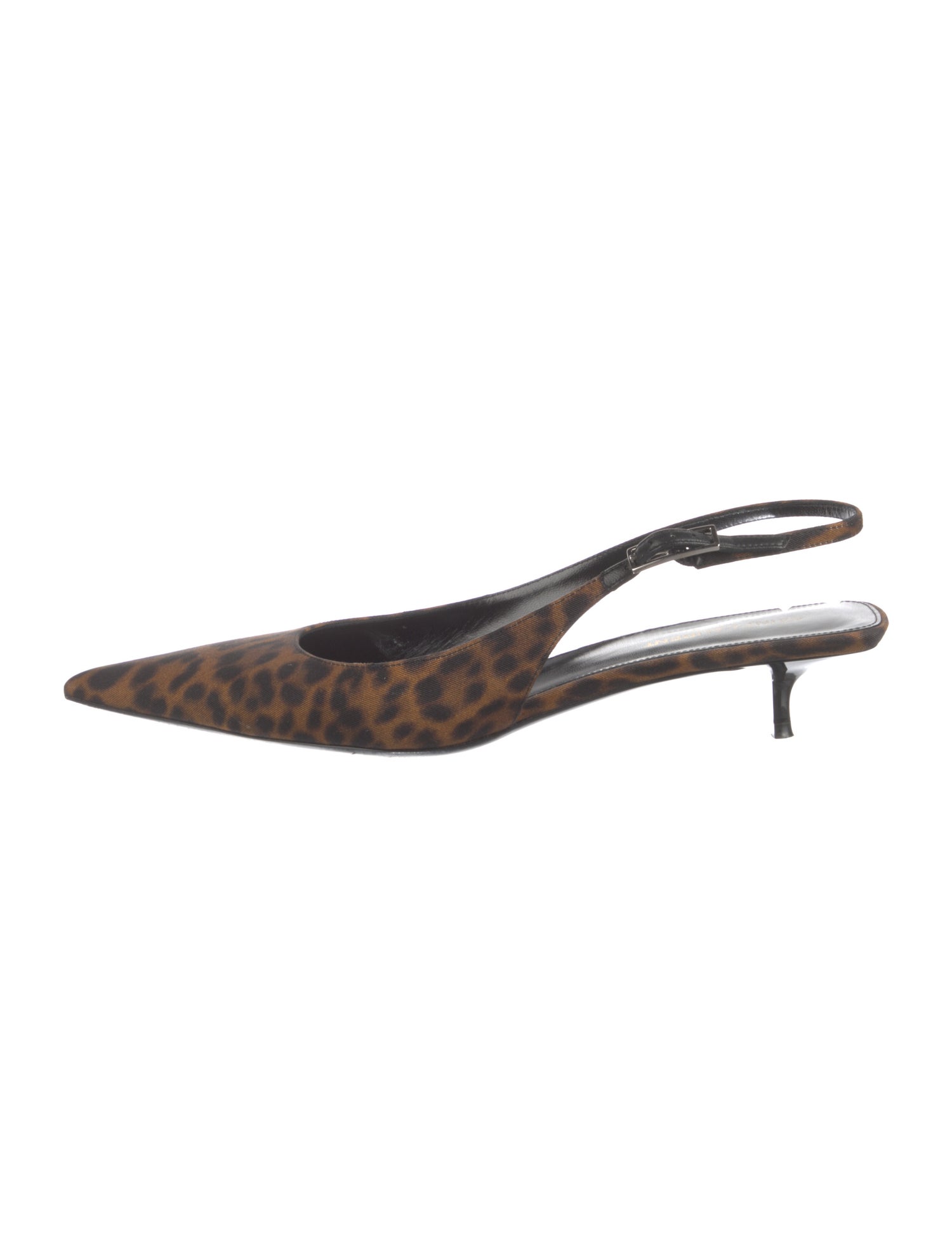 Saint Laurent Suede Animal Print Slingback Flats