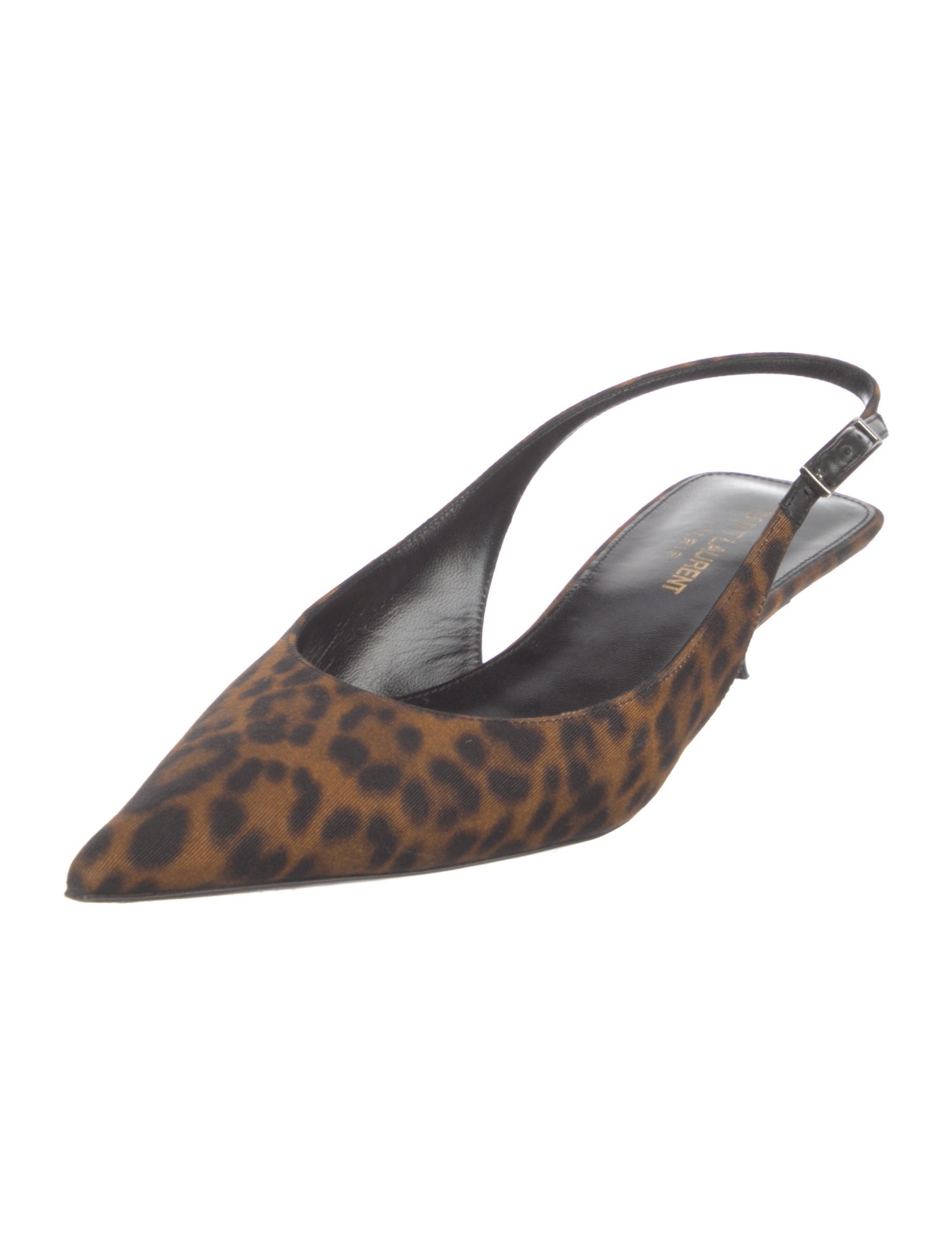 Saint Laurent Suede Animal Print Slingback Flats