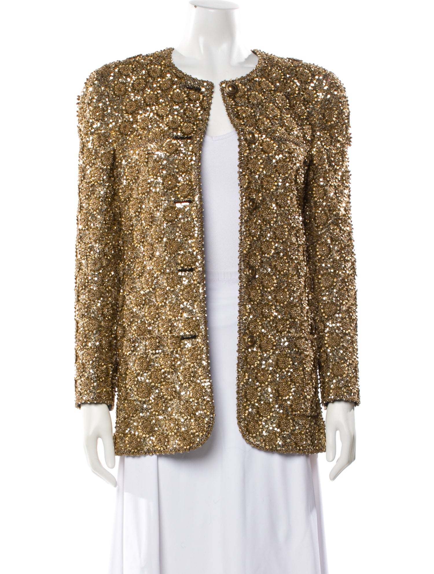 Saint Laurent Sequin Patterned Jacket