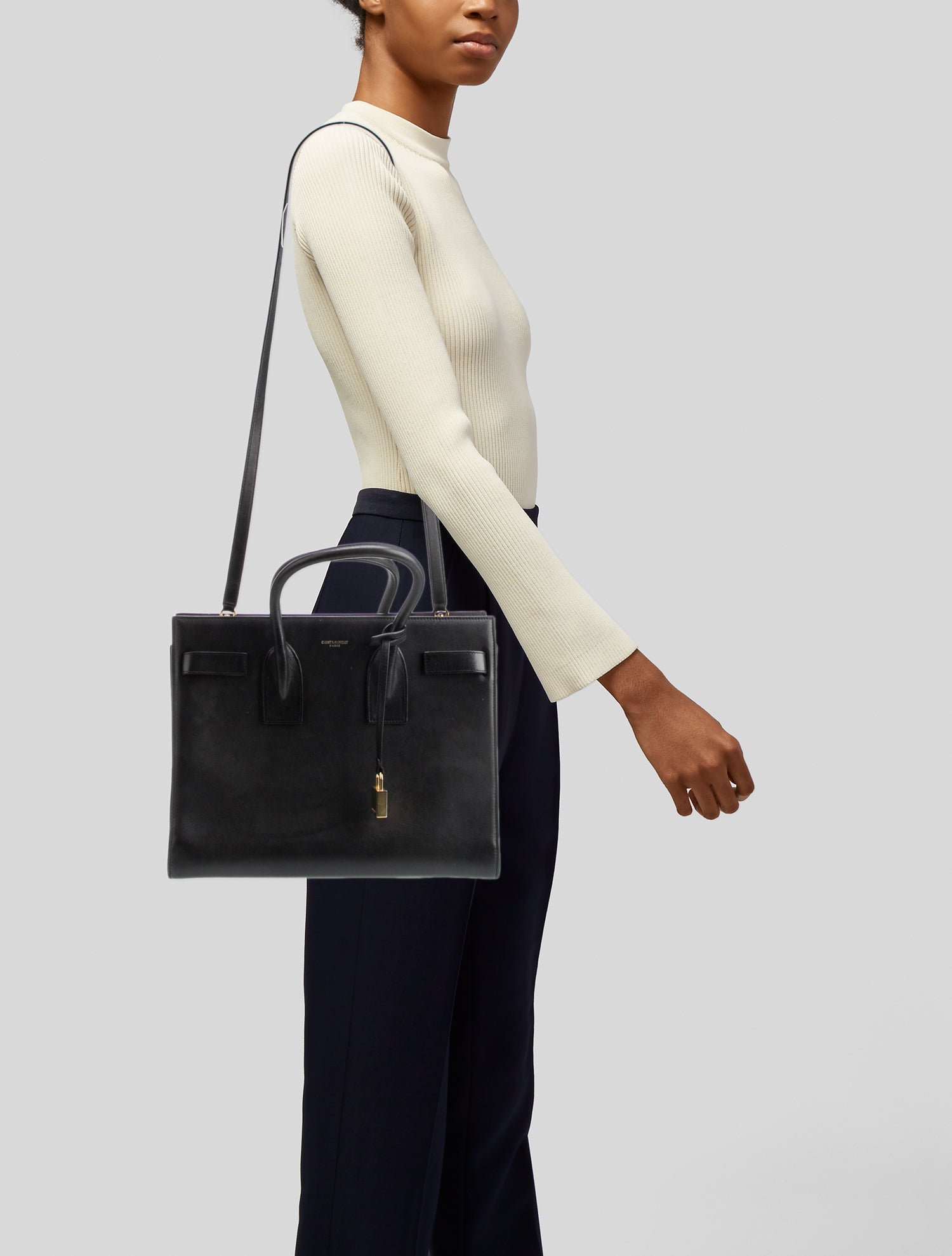 Saint Laurent Leather Sac De Jour