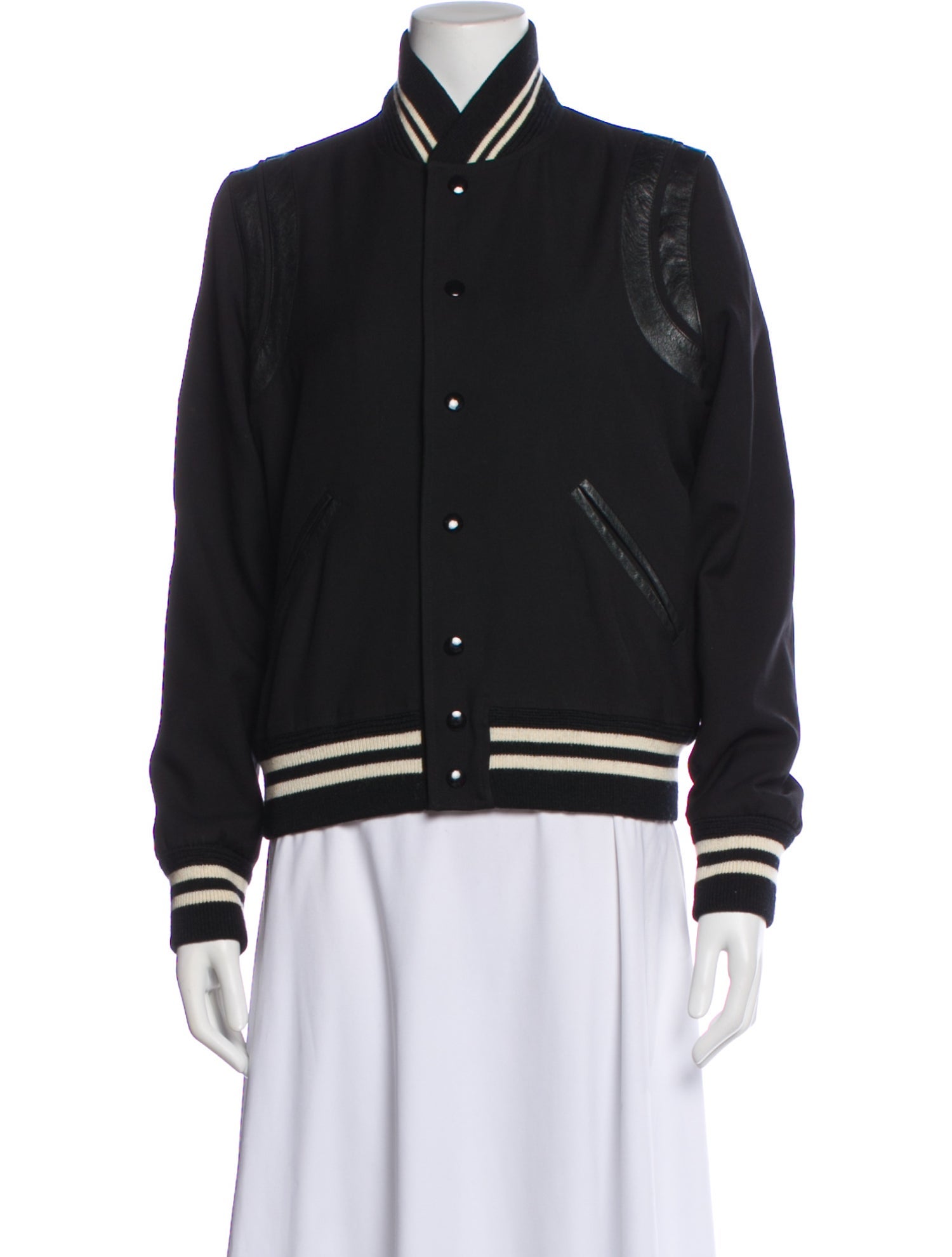 Saint Laurent Striped Bomber Jacket