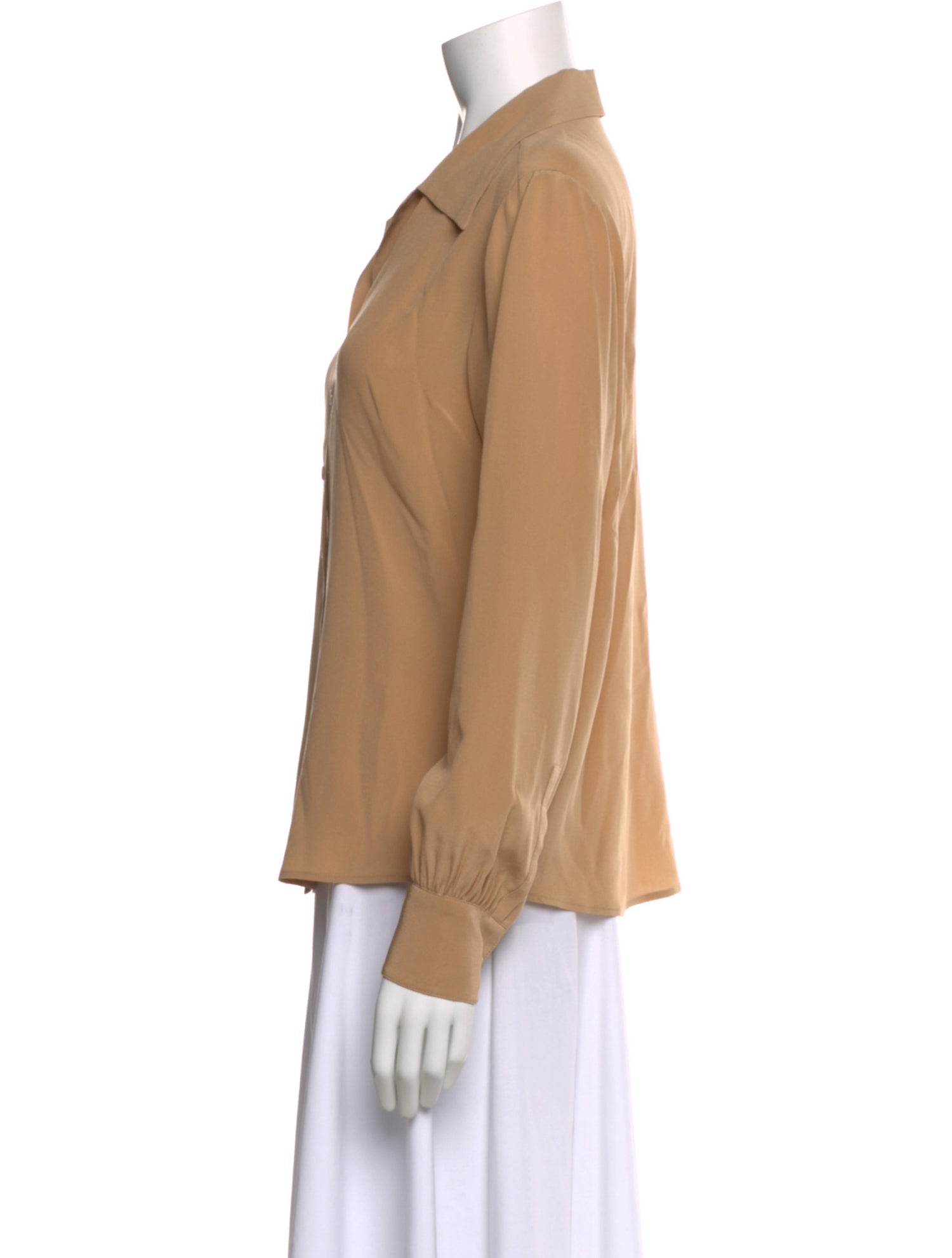 Saint Laurent Silk Long Sleeve Blouse