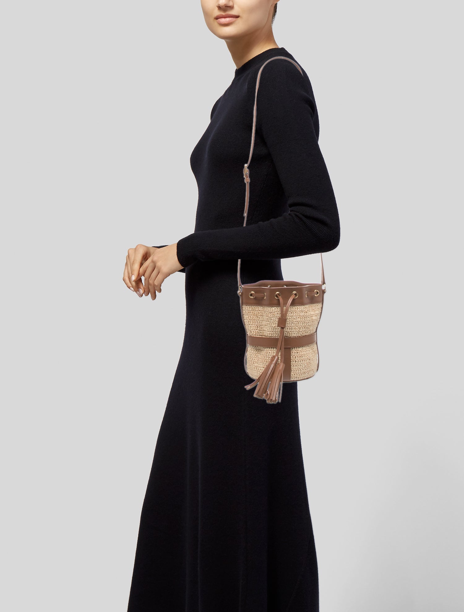 Saint Laurent Raffia Bucket Bag