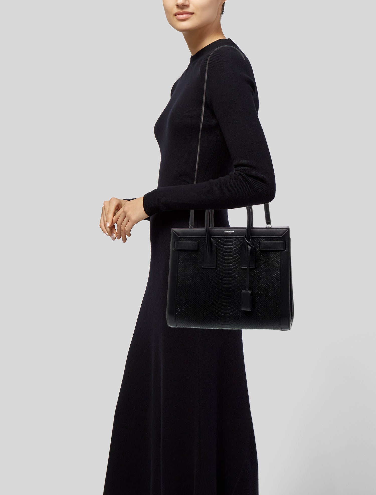 Saint Laurent Embossed Leather Sac De Jour Small