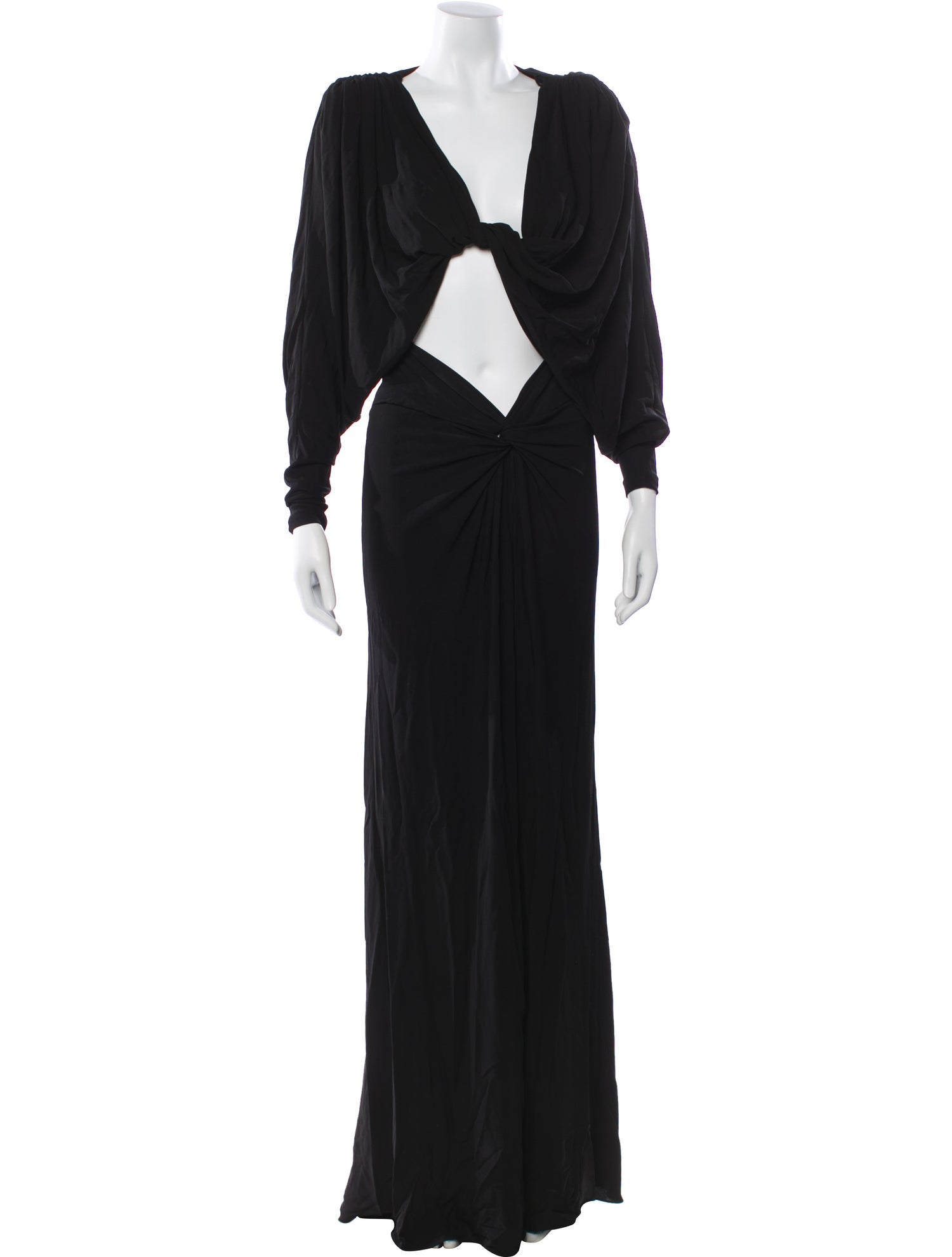Saint Laurent Cowl Neck Long Dress