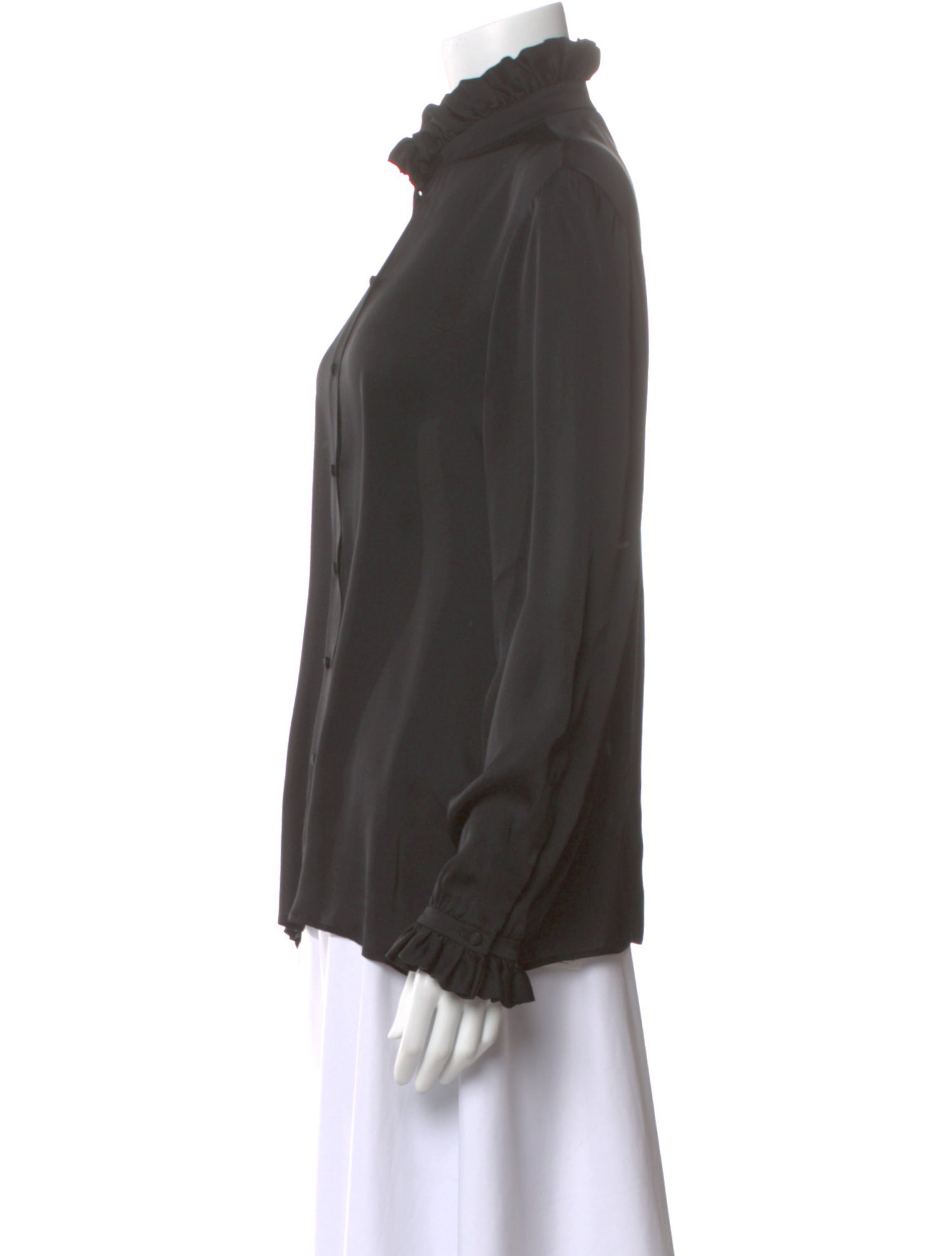 Saint Laurent Silk Long Sleeve Blouse