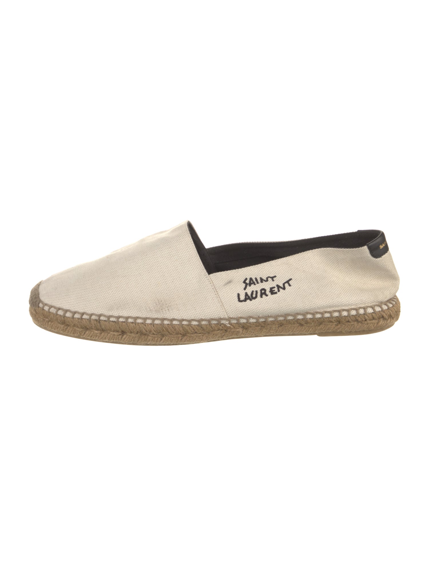Saint Laurent Canvas Embroidered Accent Espadrilles
