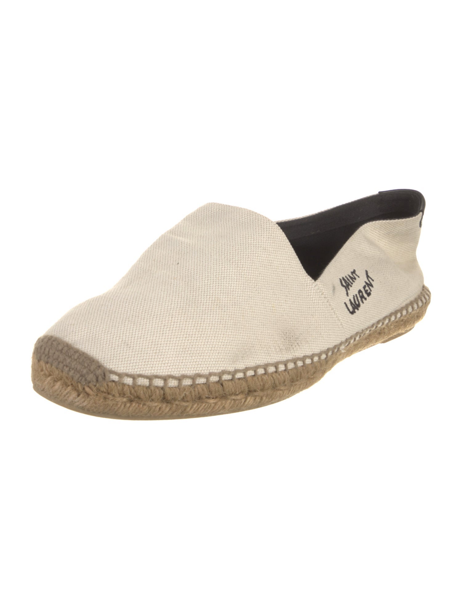 Saint Laurent Canvas Embroidered Accent Espadrilles