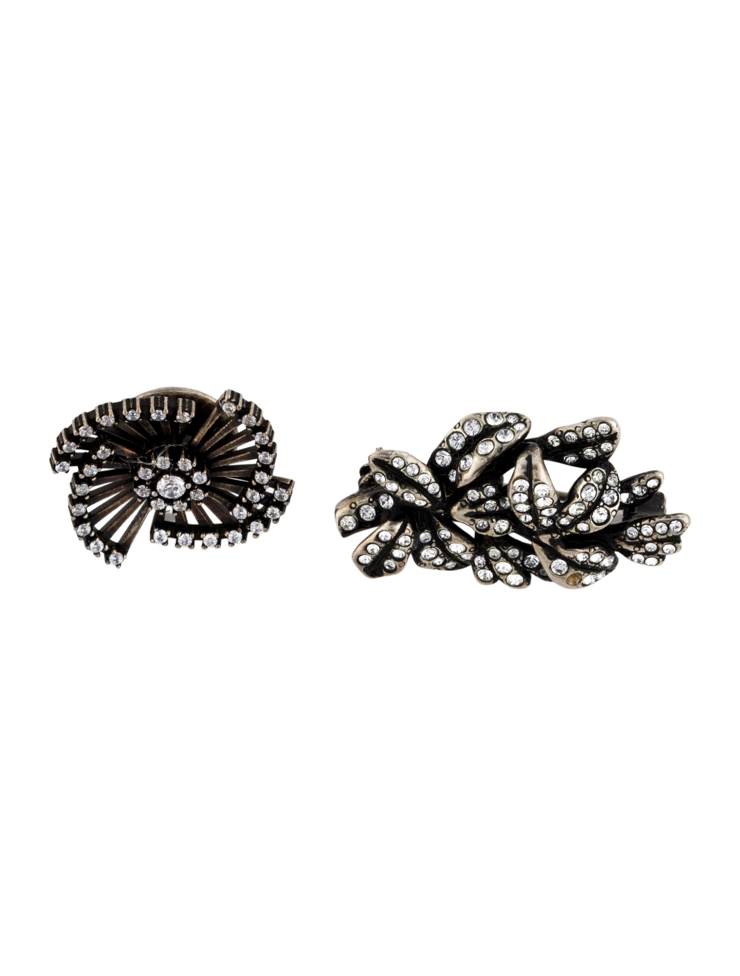 Saint Laurent Crystal Flower Pin Brooch Set
