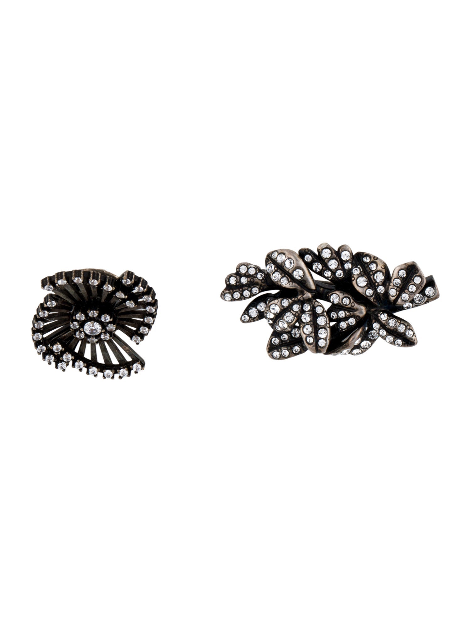 Saint Laurent Crystal Flower Pin Brooch Set