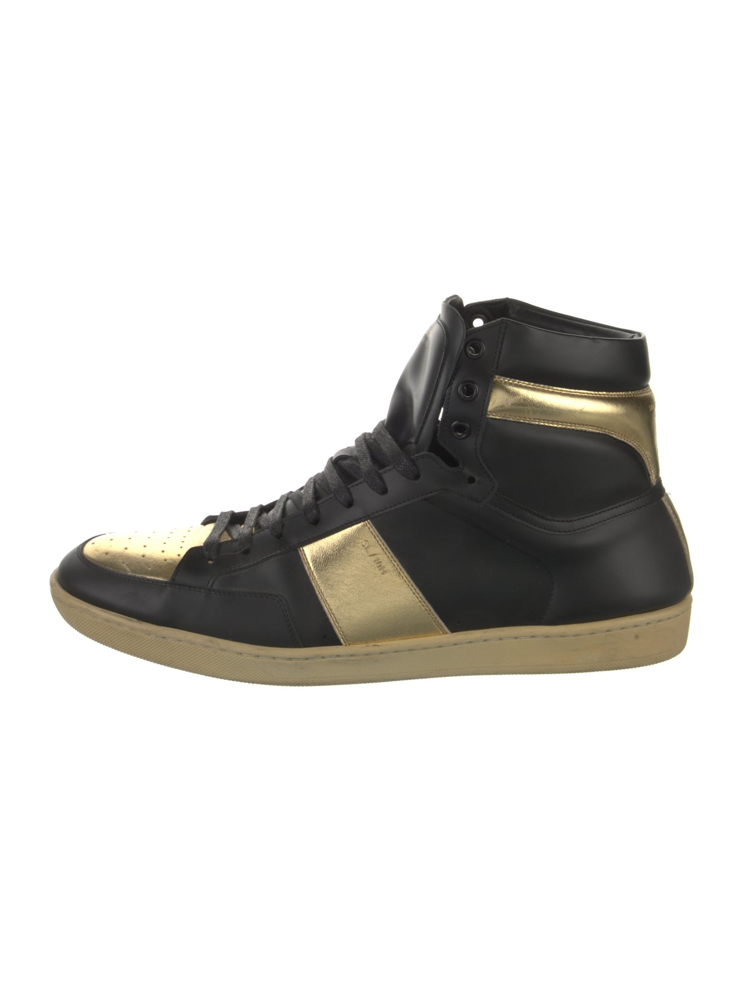 Saint Laurent Leather Colorblock Pattern Sneakers