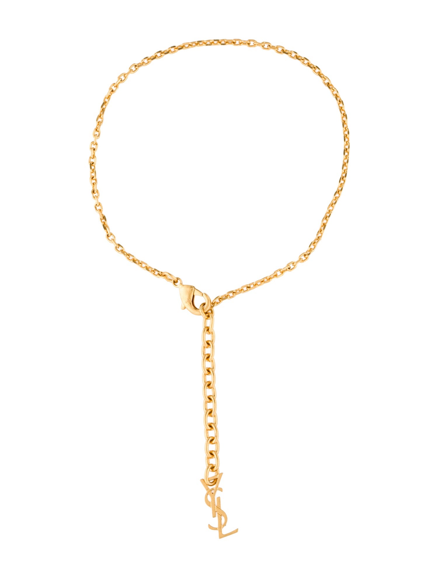Saint Laurent Logo Charm Anklet