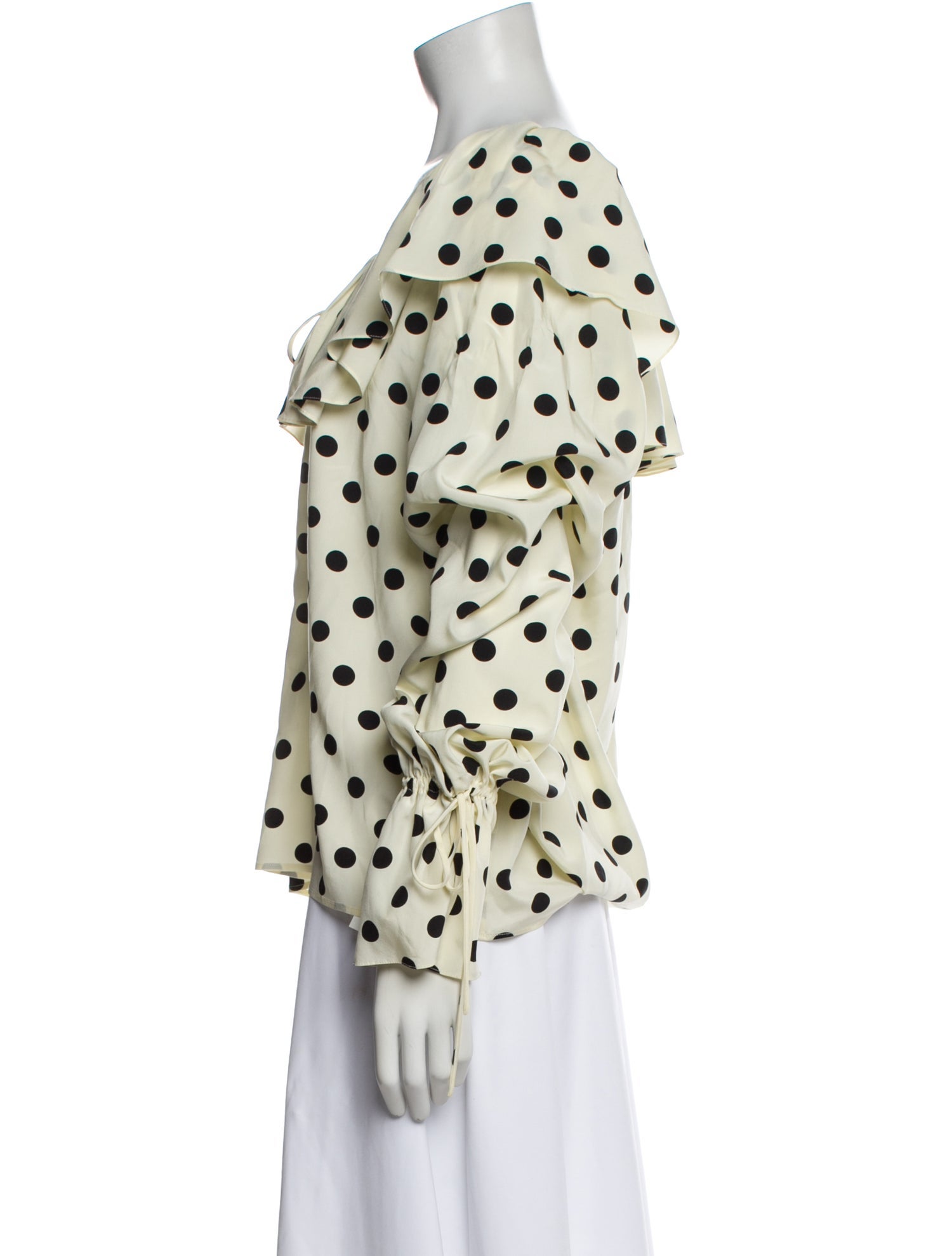 Saint Laurent Silk Polka Dot Print Blouse