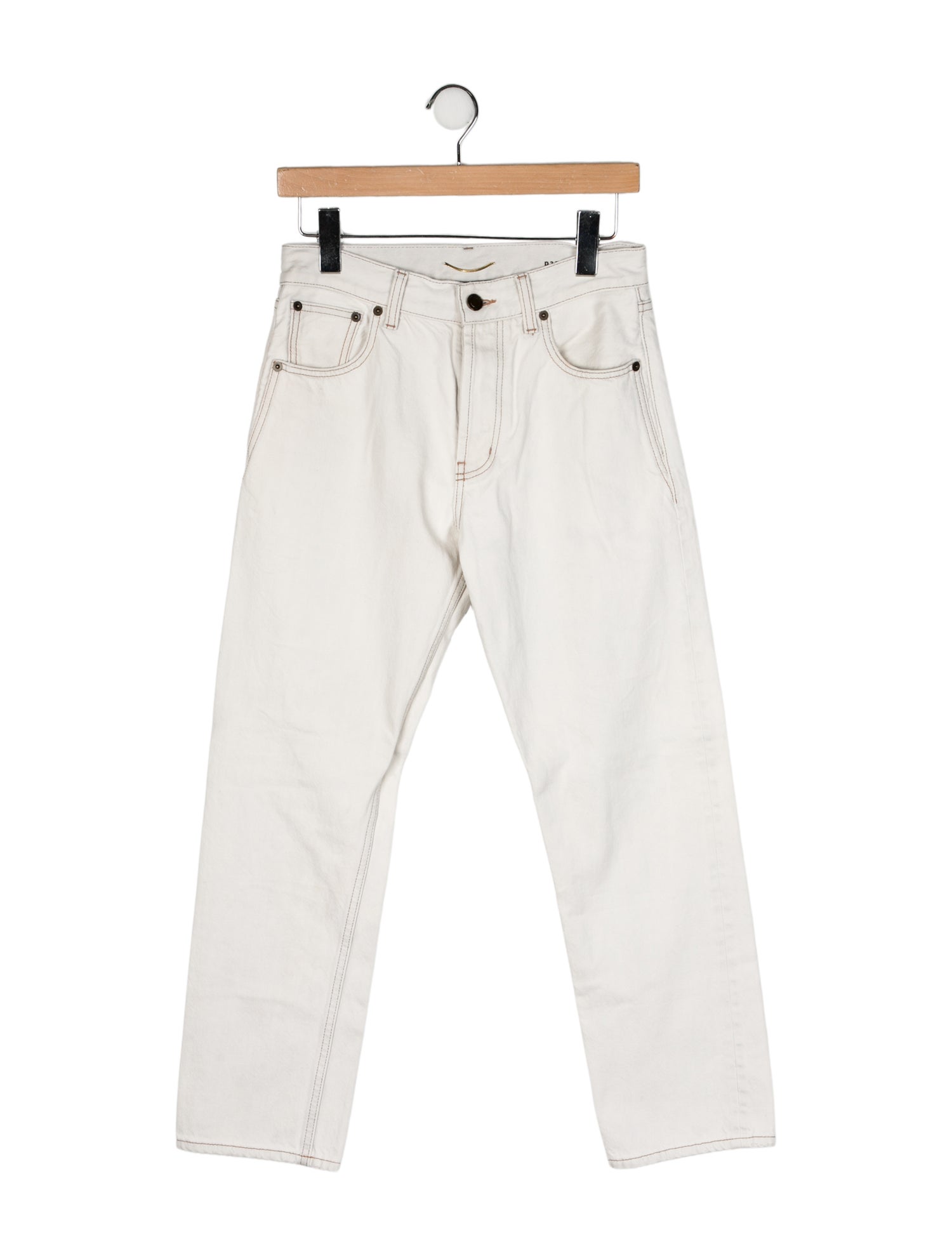 Saint Laurent Mid-Rise Straight Leg Jeans