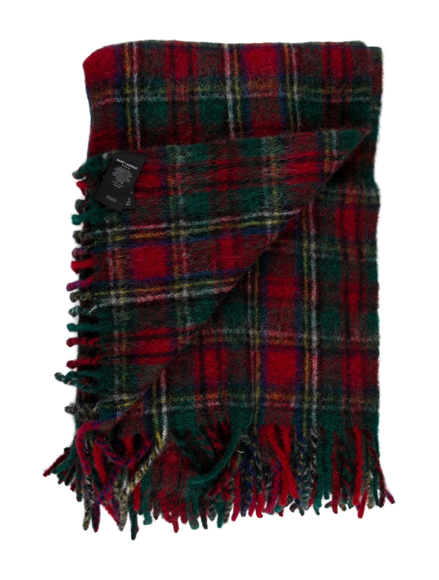 Saint Laurent Plaid Throw Blanket