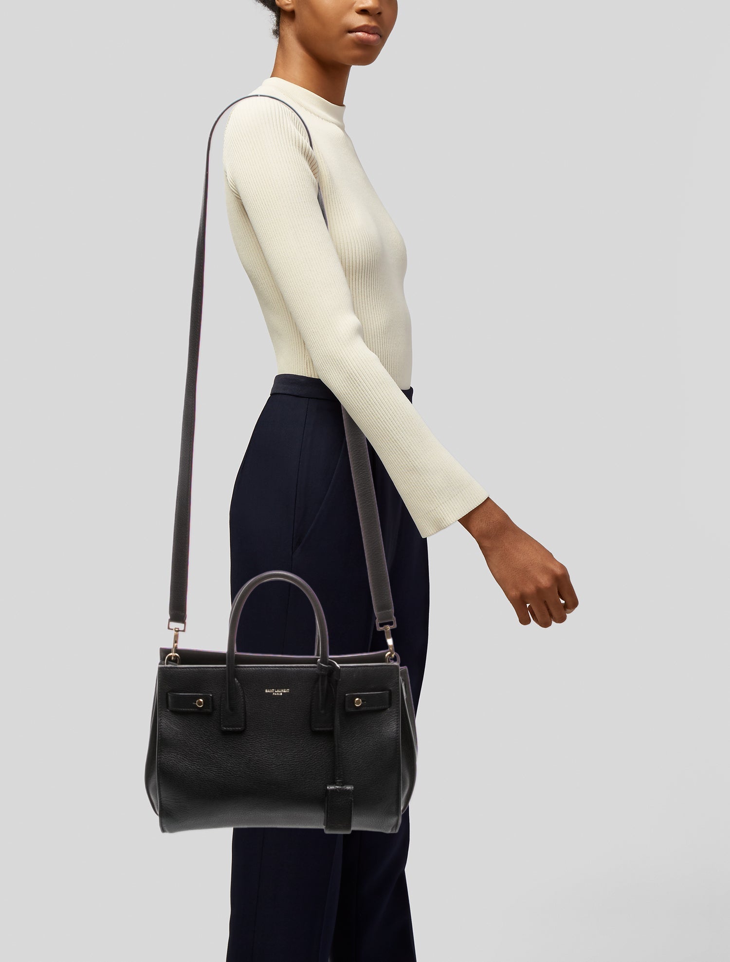 Saint Laurent Leather Sac De Jour Supple Baby 2023